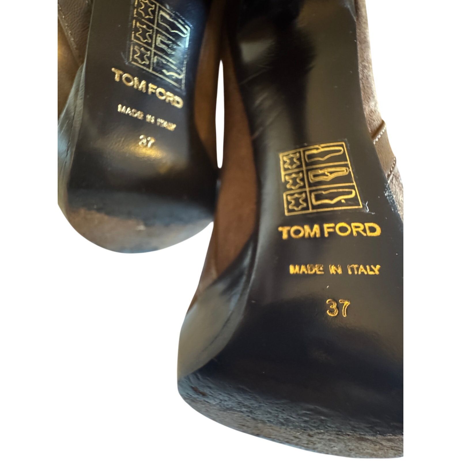 Tom Ford Tom Ford Brown Suede Gold Zip Detail Ankle Boots Size US 6.5 / IT 36.5 - 5 Thumbnail