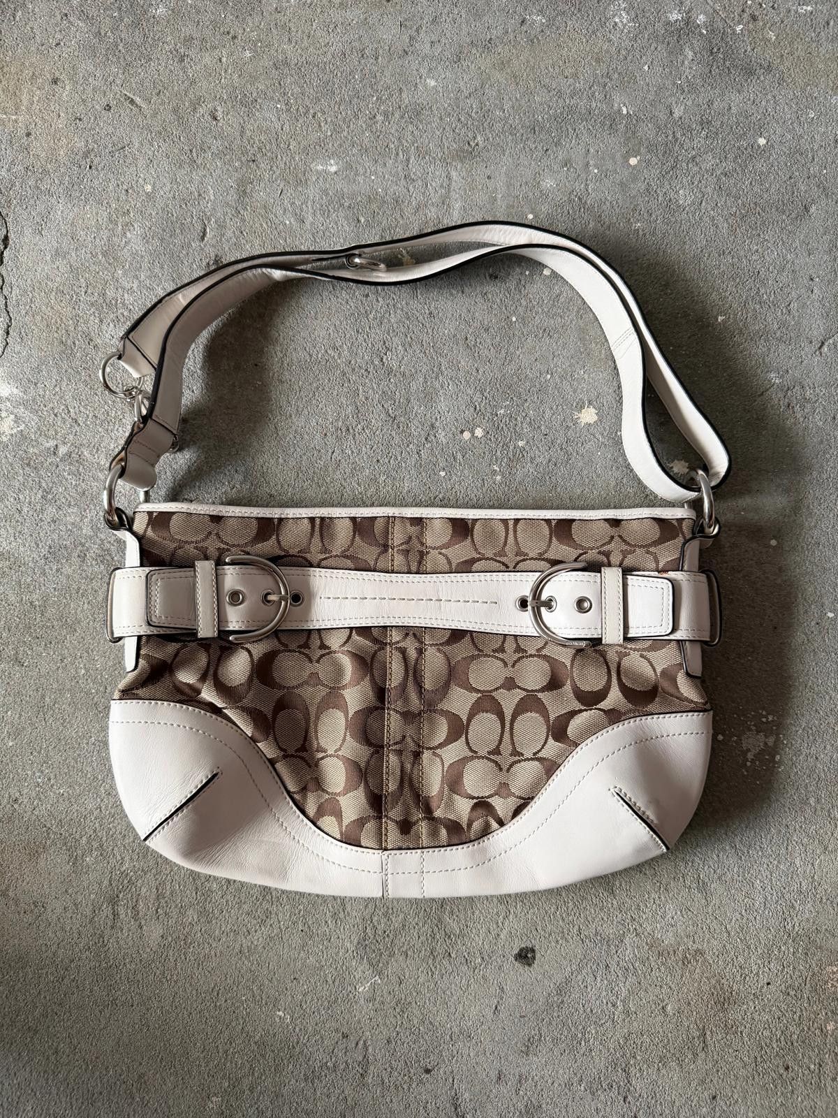 Coach Coach 2Way Signature Sufflette Shoulder Bag Beige/White Size ONE SIZE - 1 Thumbnail