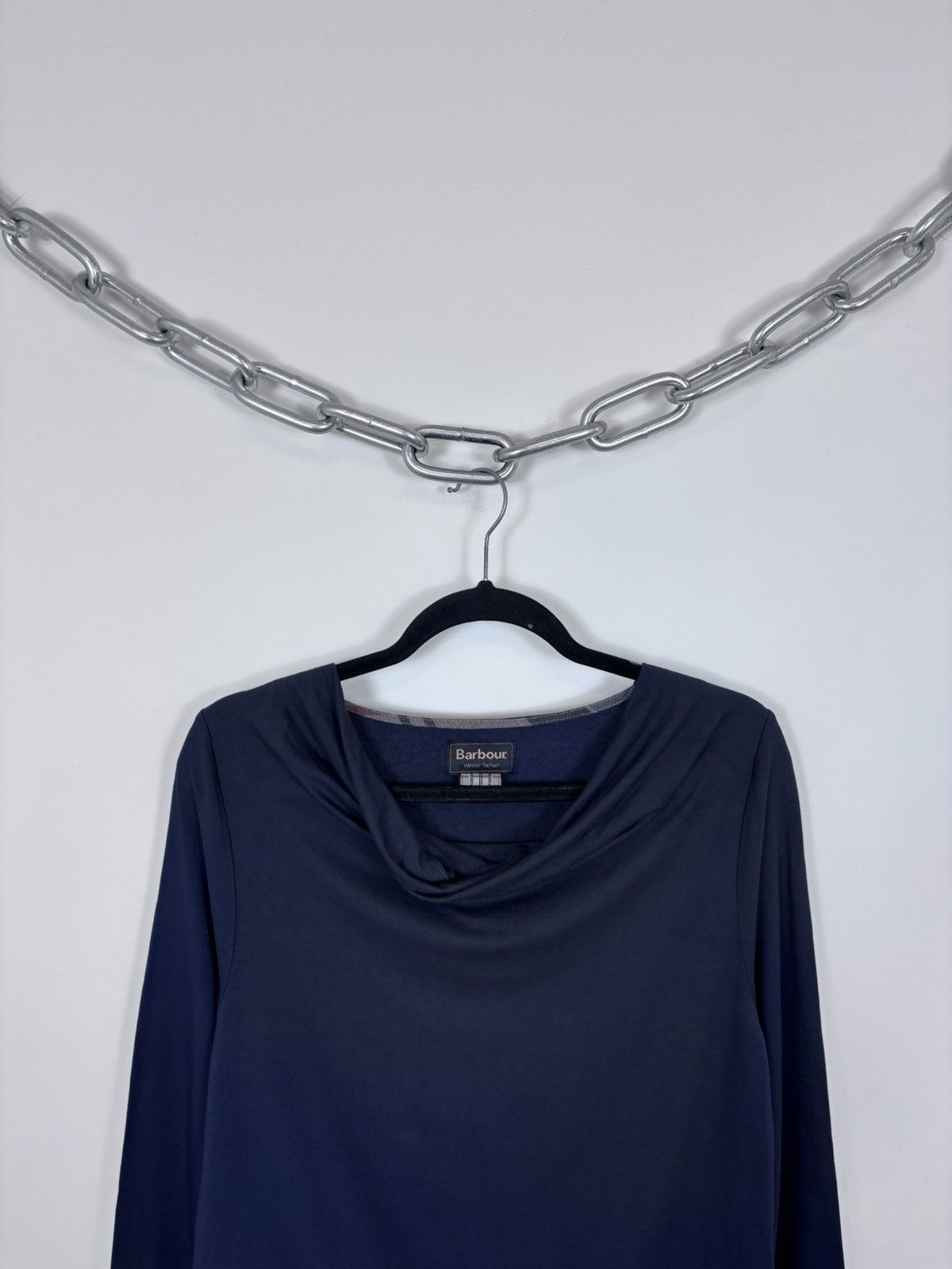 Barbour Barbour Winter Tartan Women’s Navy Blue Long Sleeve T-Shirt Size M / US 6-8 / IT 42-44 - 3 Thumbnail