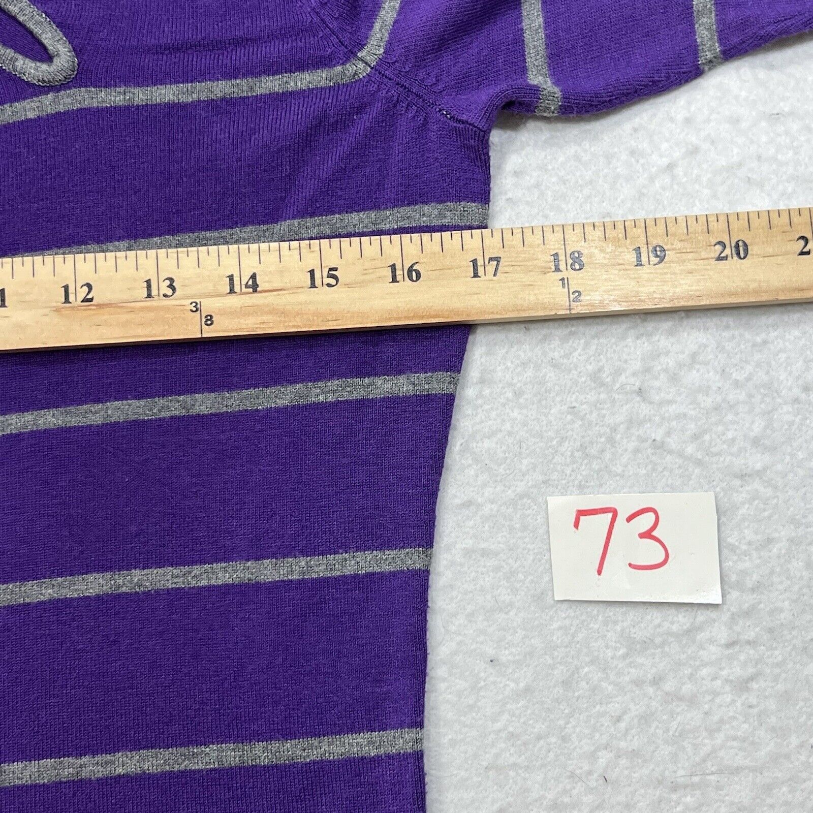 Other New York & Company Pullover Purple & Gray Striped Sweater Size XS / US 0-2 / IT 36-38 - 7 Thumbnail