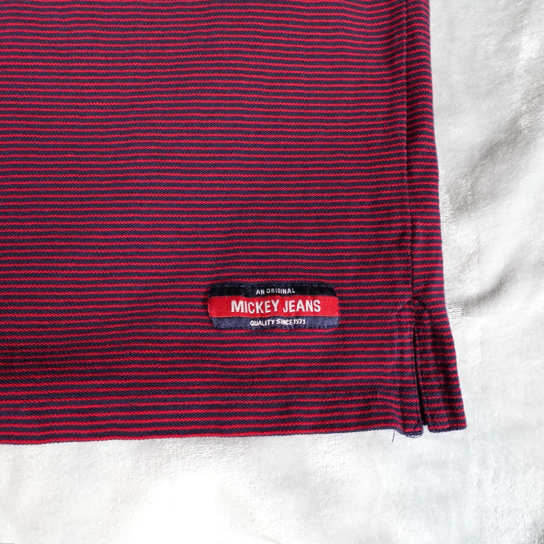 Disney VINTAGE Disney Mickey Jeans Polo Shirt Mens XL Striped Red 90s Logo Embroidered Short Sleeve Classic Fit Size US XL / EU 56 / 4 - 4 Thumbnail
