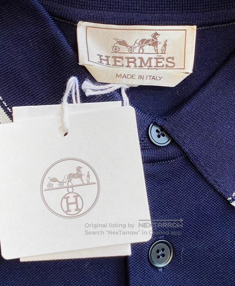 Hermes Hermes Short-sleeved Polo shirt, dark blue Size US M / EU 48-50 / 2 - 5 Thumbnail