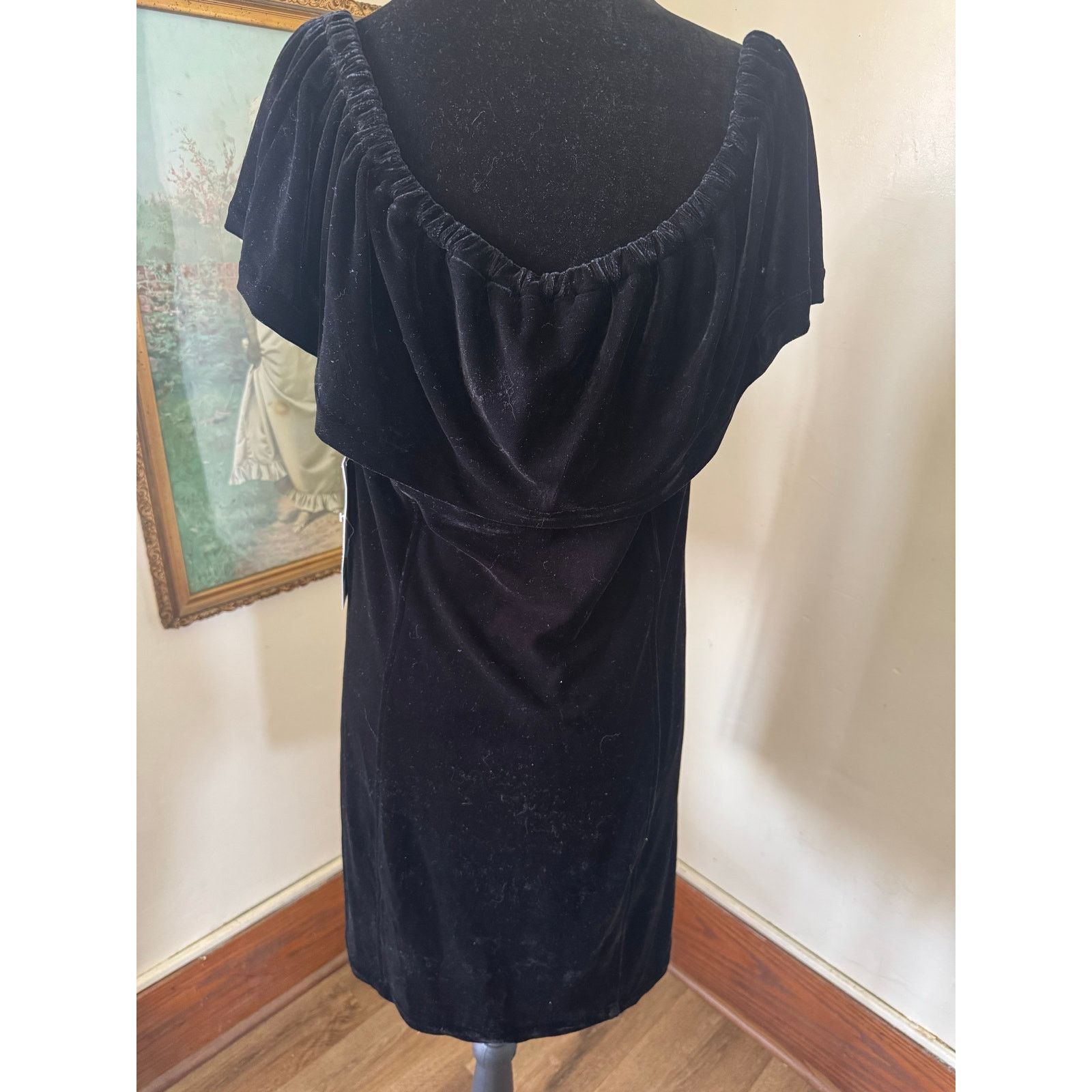 Other NWT Kensie Black Velvet Off Shoulder Dress Size Large Size L / US 10 / IT 46 - 2 Thumbnail
