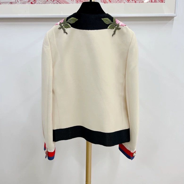 Gucci Gucci Beige stitching black border embroidery craft jacket Size XS / US 0-2 / IT 36-38 - 2 Thumbnail