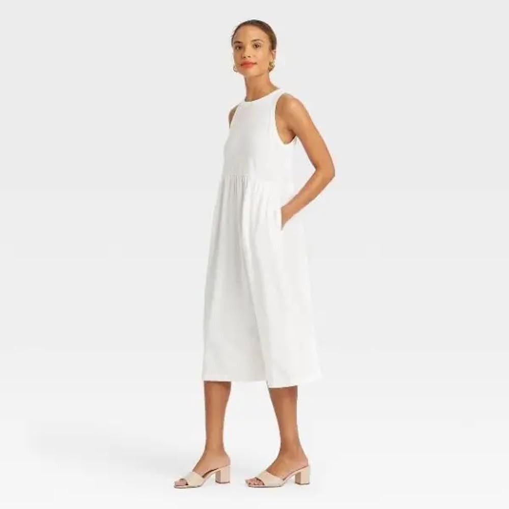 Other A New Day Women’s sleeveless NWT Knit White Ballet Dress Size L / US 10 / IT 46 - 1 Thumbnail
