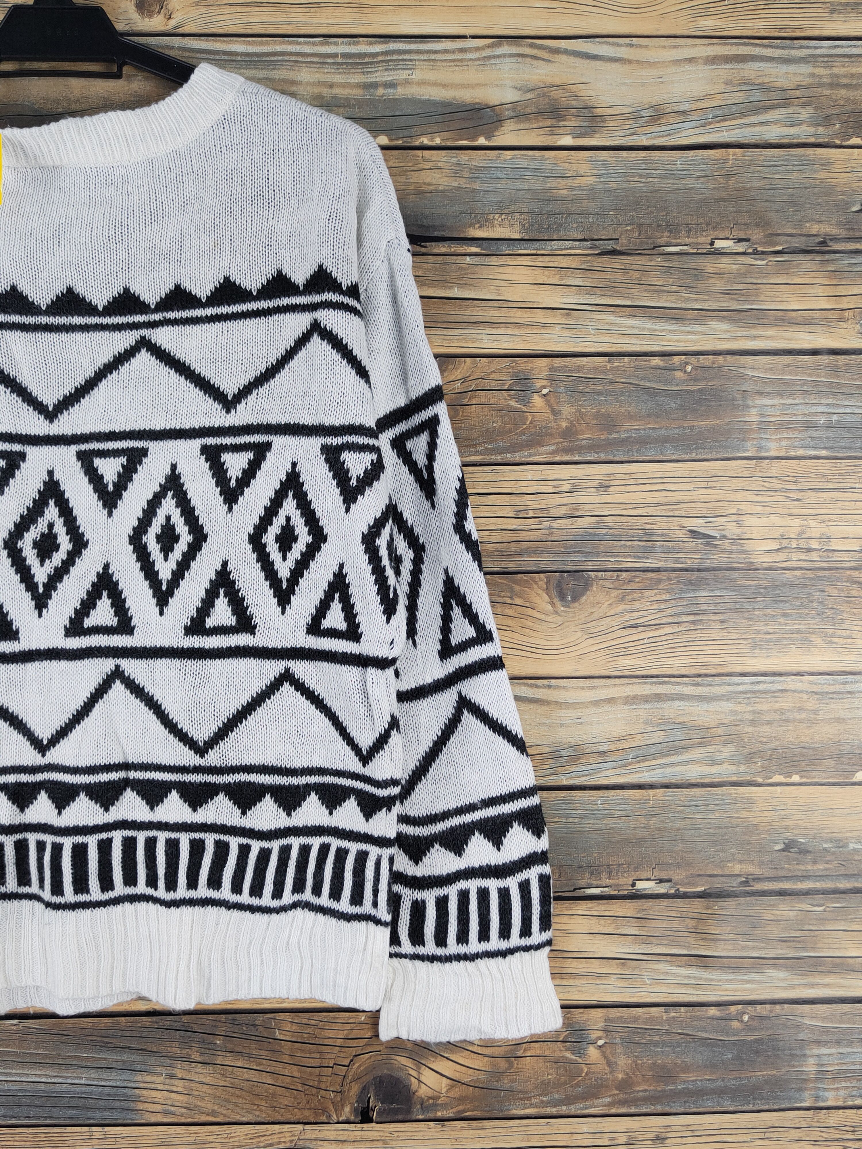 Homespun Knitwear Japanese Brand White Black Knitwear Sweatshirts #W1257 Size US S / EU 44-46 / 1 - 9 Thumbnail