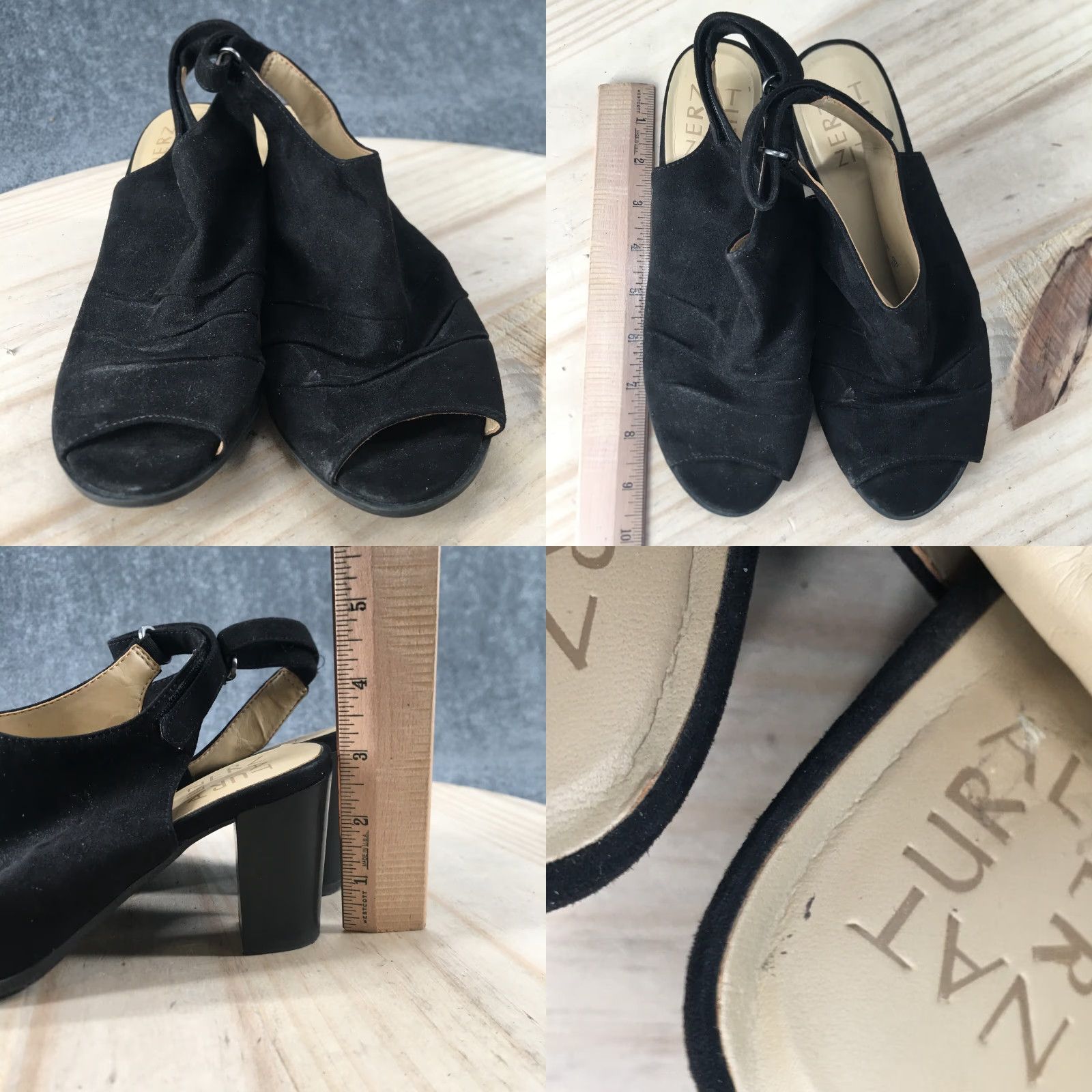 Naturalizer Naturalizer Sandals Womens 6 M Lago Slingback Black Fabric Block Heels Casual Size US 6 / IT 36 - 8 Thumbnail