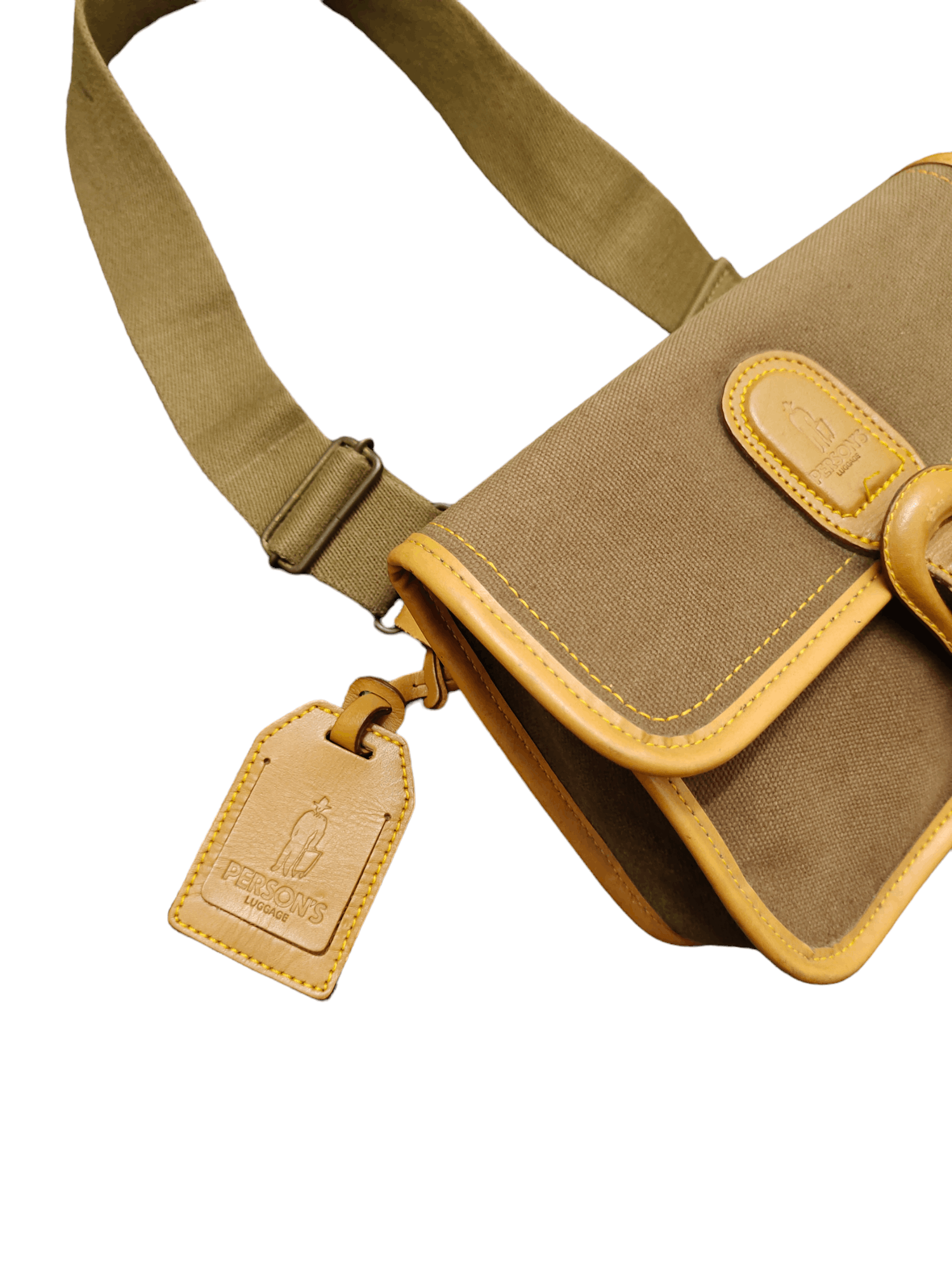 PERSON'S Vintage Persons Duck Cotton Leather Lining Belt Bag Size ONE SIZE - 2 Thumbnail