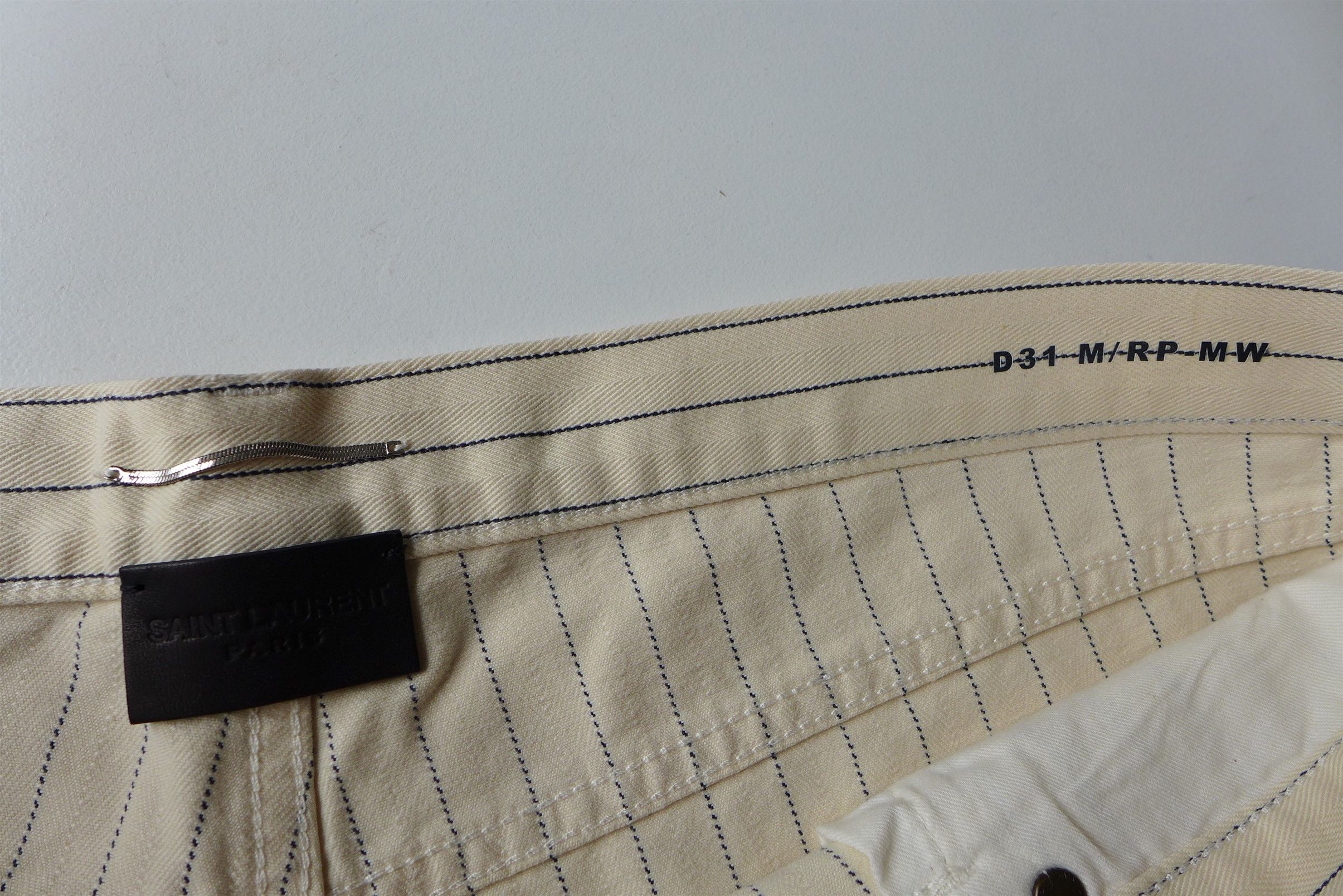 Saint Laurent Paris Saint Laurent D31 Jeans - Ecru Striped Denim Size US 32 / EU 48 - 13 Thumbnail
