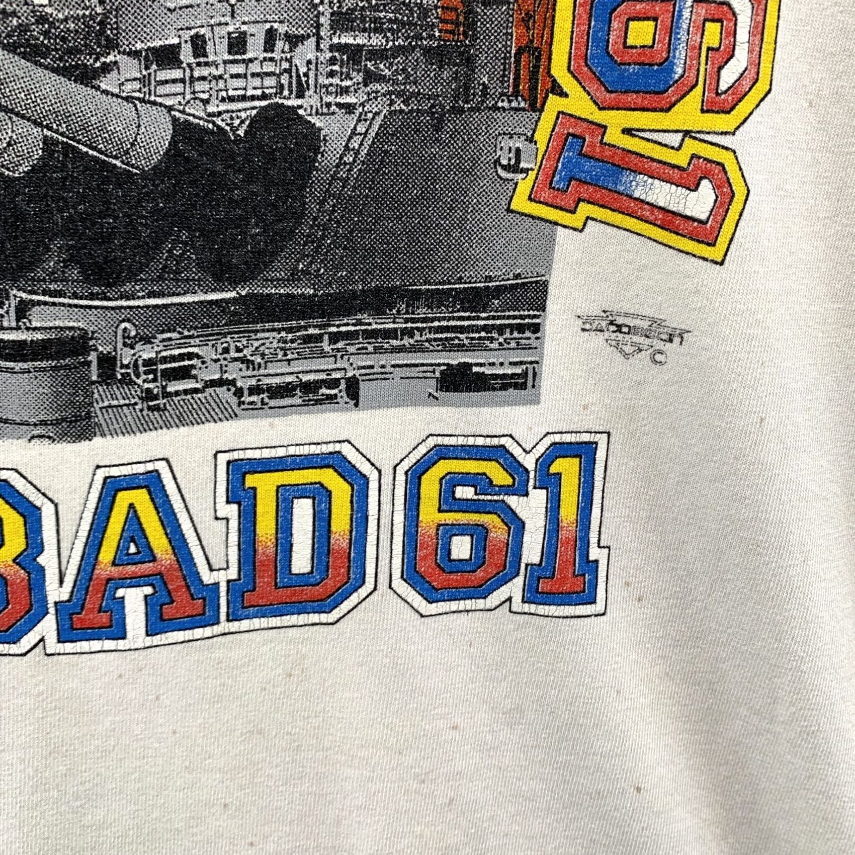 Fruit Of The Loom VINTAGE 80s USA Navy Shirt White Single Stitch USS IOWA BB 61 Large Fruit of the Loom T-Shirt Size US L / EU 52-54 / 3 - 7 Thumbnail