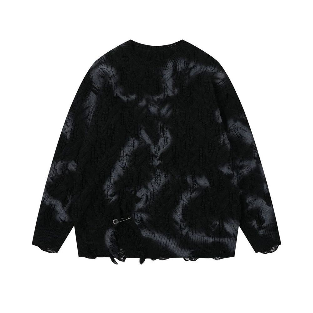 Vintage Men's street style punk heavy knitted tie-dye dirty sweater Size US M / EU 48-50 / 2 - 1 Thumbnail
