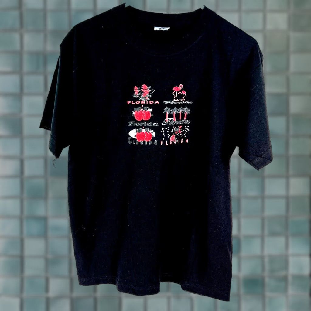 Vintage VINTAGE Alstyle Apparel Men Graphic Shirt Crew Neck Pullover Black Size L Adult Large Black Graphic Print Classic Florida 90s Mens Size US L / EU 52-54 / 3 - 1 Thumbnail