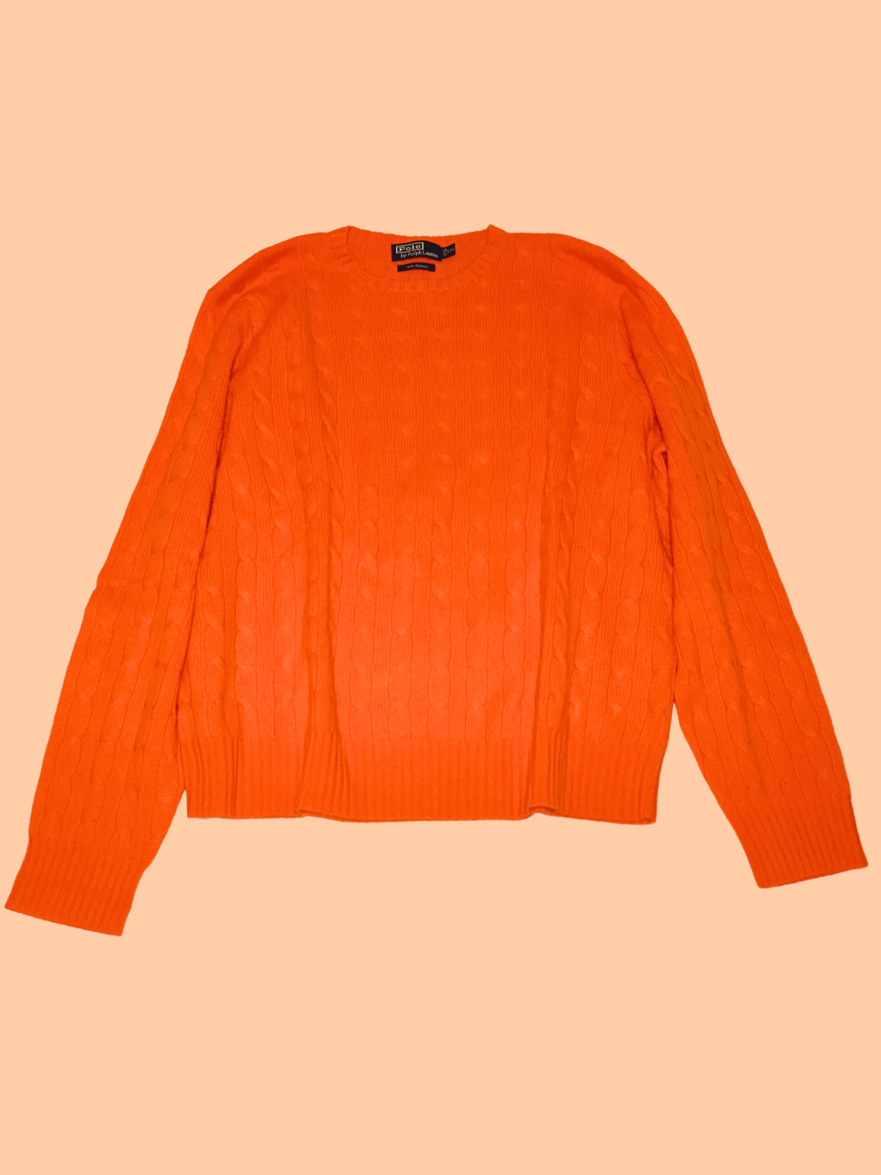 image of Polo Ralph Lauren Polo By Ralph Laurent 100% Cashmere Crewneck ($395 Retail) in Orange (Size 2XL)