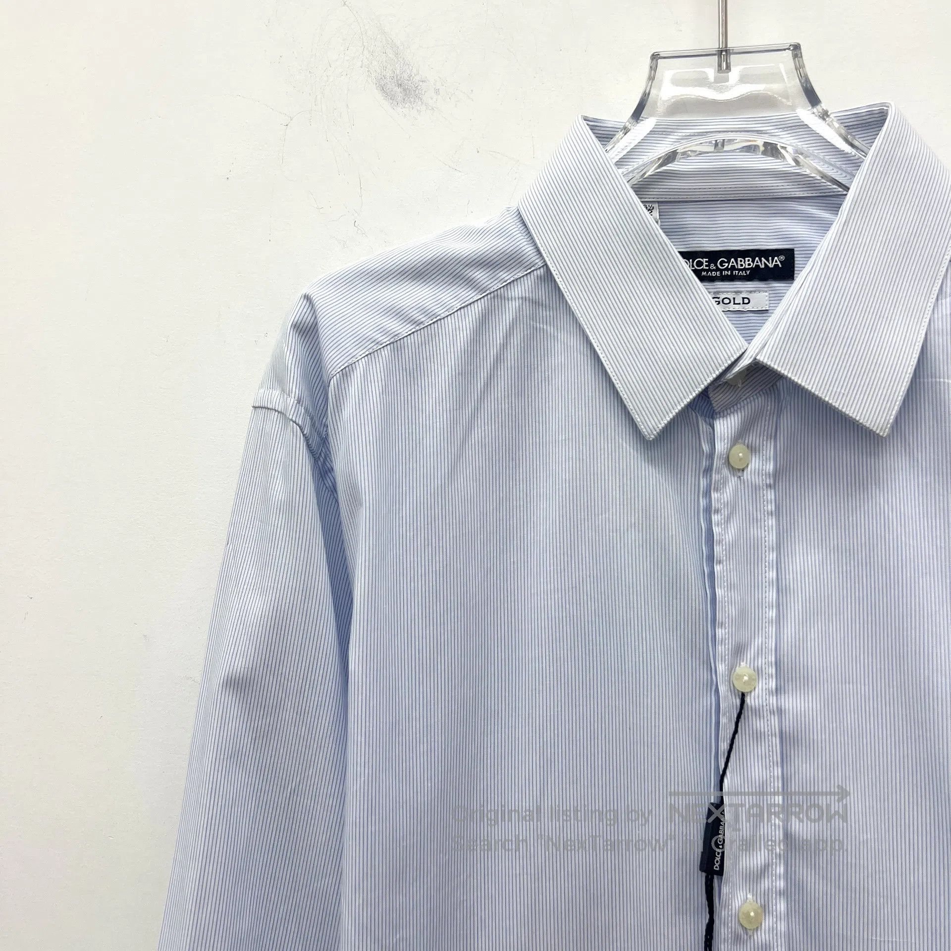 Dolce & Gabbana Dolce Gabbana Blue fine striped cotton collar single-breas Size US XS / EU 42 / 0 - 3 Thumbnail