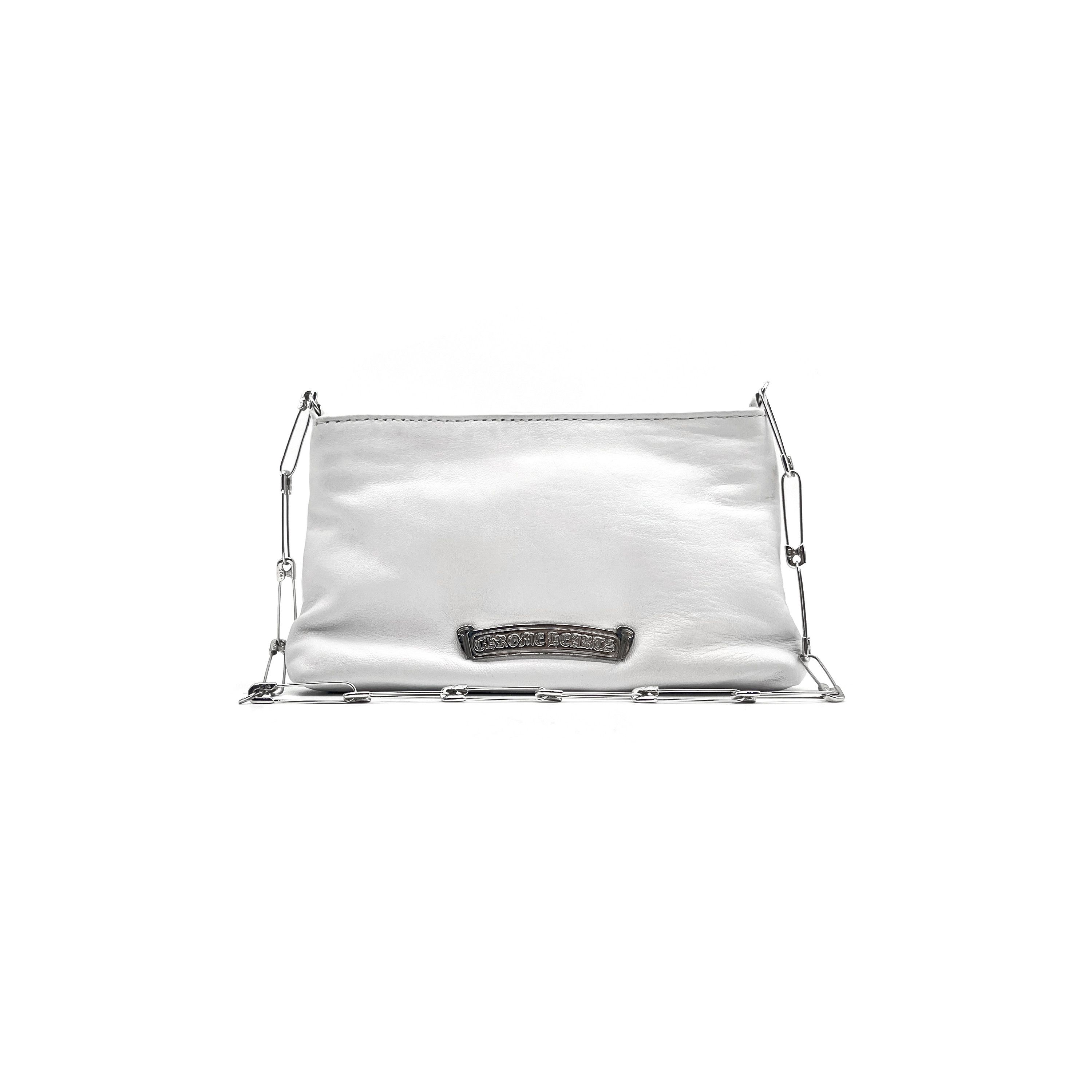 Chrome Hearts Chrome Hearts Silver Safety Pin Chain White Shoulder Bag Size ONE SIZE - 3 Thumbnail