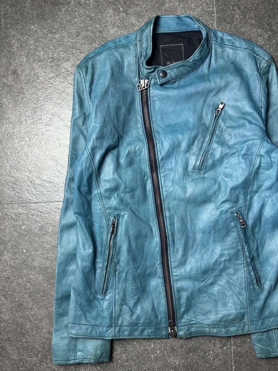 Tete Homme 2000s Tete Homme Asymmetric Leather Jacket Size US S / EU 44-46 / 1 - 2 Thumbnail