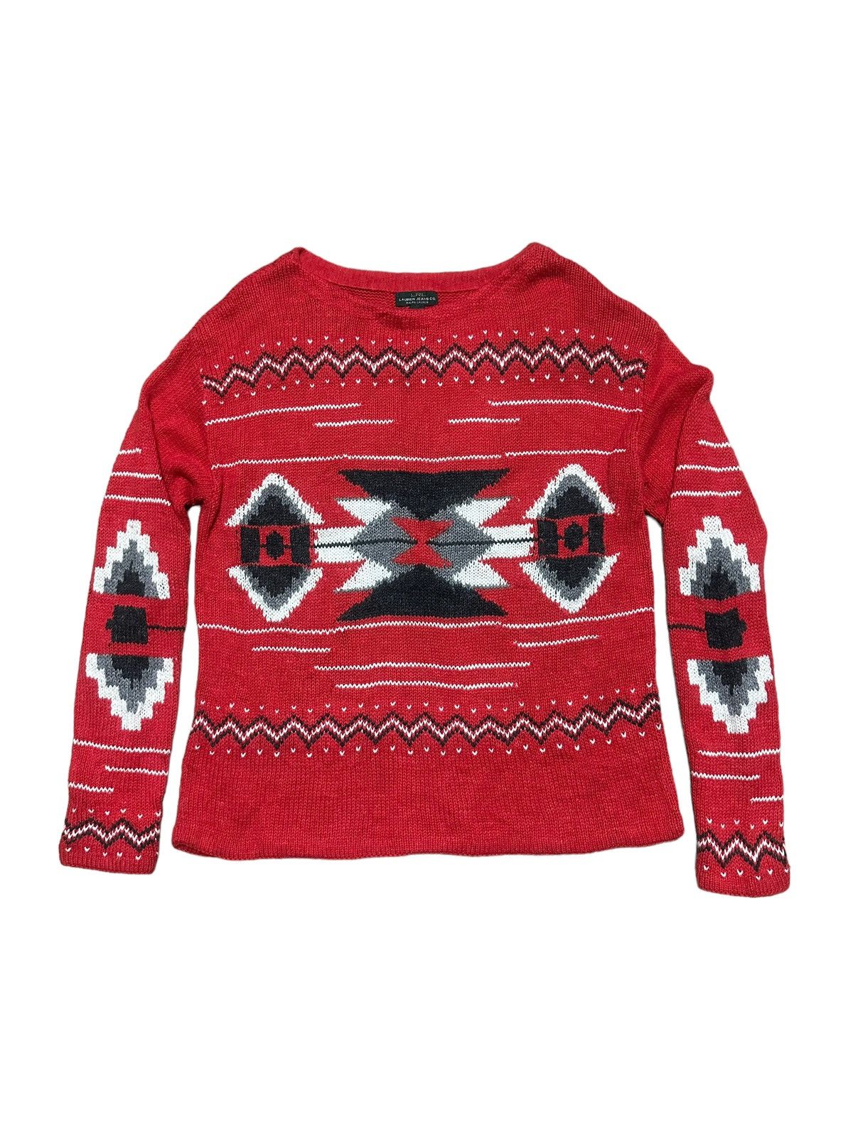 Polo Ralph Lauren × RRL Ralph Lauren Vintage RL Polo Hand Knit Native Southwestern Navajo Sweater Size US L / EU 52-54 / 3 - 1 Thumbnail