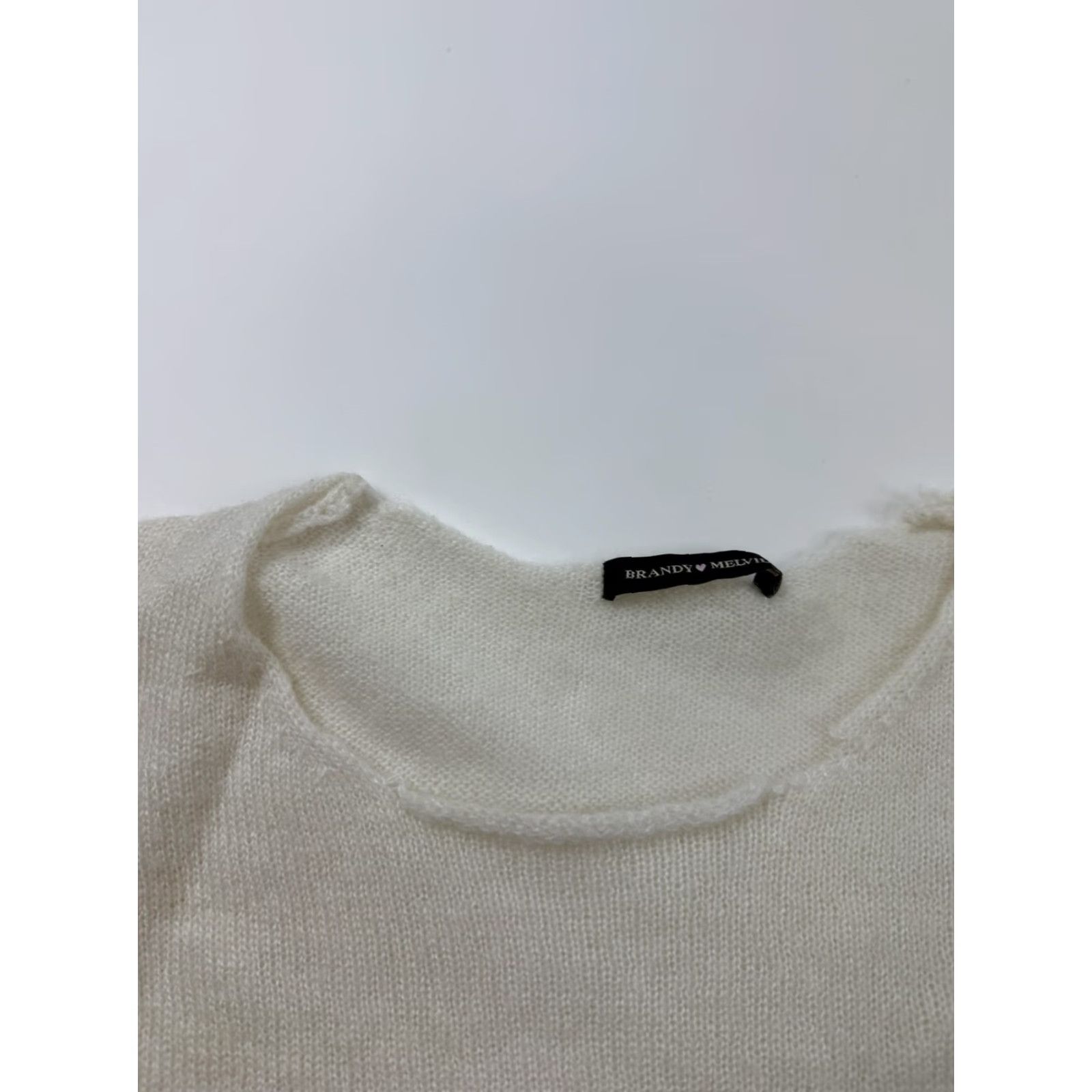 Brandy Melville Brandy Melville Sweater Womens One Size White Mohair Wool Crewneck Pullover Size ONE SIZE - 3 Thumbnail