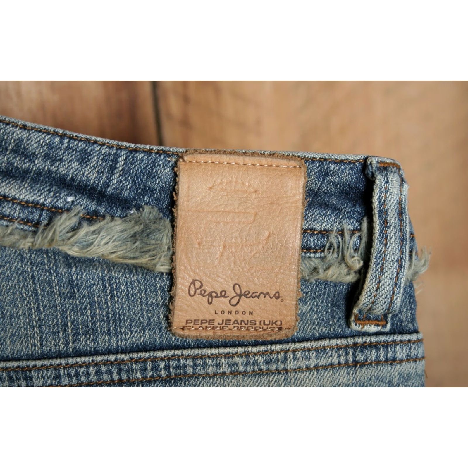 Pepe Jeans VINTAGE Pepe Jeans Jeans Bootcut Women 28 Blue Denim Stretch Frayed Side Seams Corded Rise 8.5-10.5 Inseam 32 Mens Womens Girls Size 28" / US 6 / IT 42 - 6 Thumbnail
