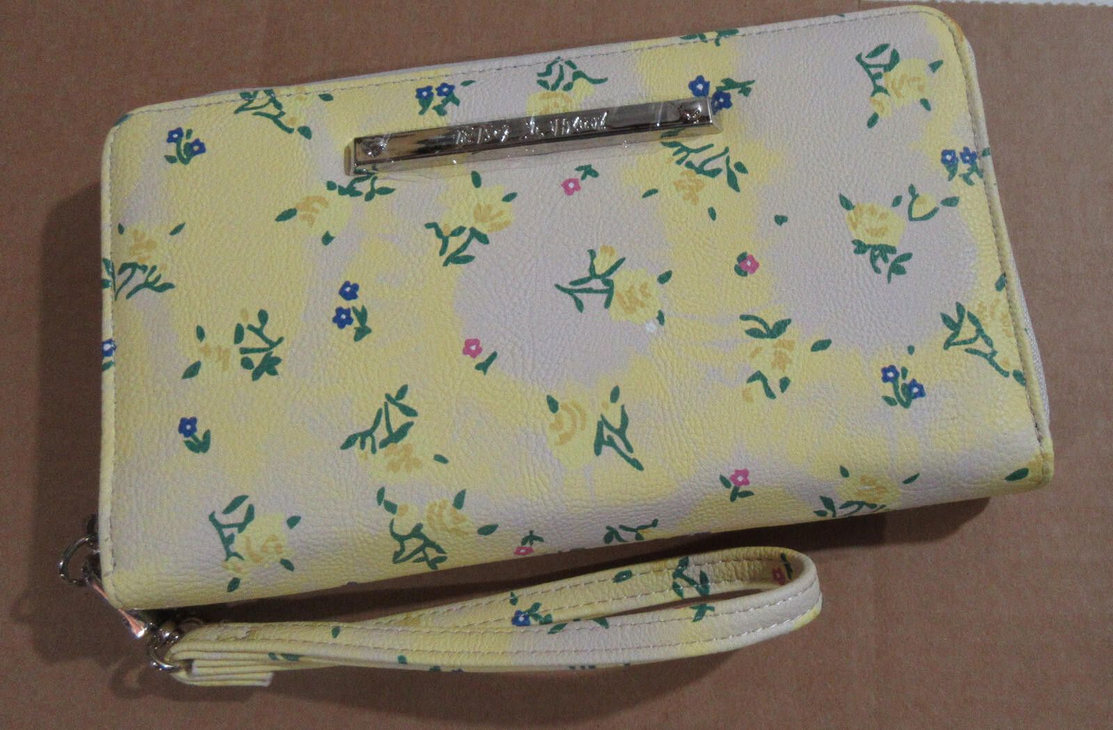 Designer Betsey Johnson Zip Around Wallet Yellow Multi Floral Pattern Size ONE SIZE - 1 Thumbnail