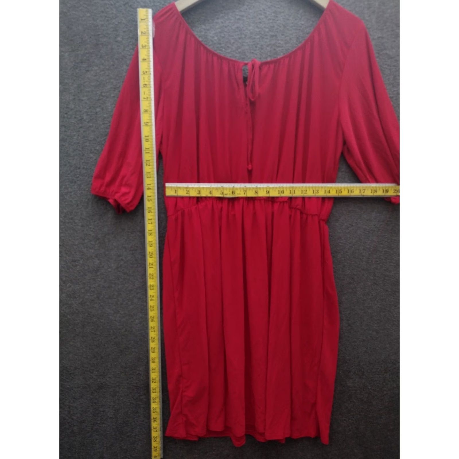 Vintage Star Vixen Blouson Dress Women Peasant Midi Boat Neck Red 1X Size XL / US 12-14 / IT 48-50 - 4 Thumbnail