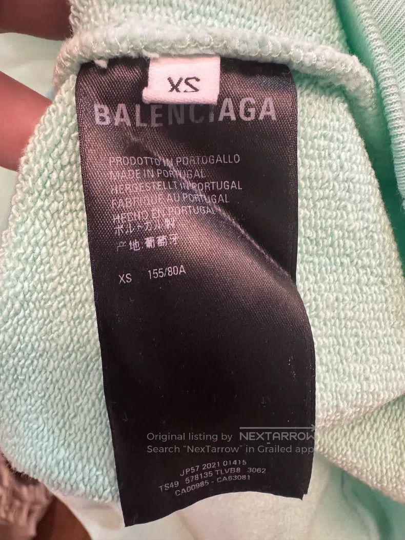 Balenciaga Balenciaga Front and Back Embroidery Mint Green Hoodie Swe Size US XS / EU 42 / 0 - 5 Thumbnail