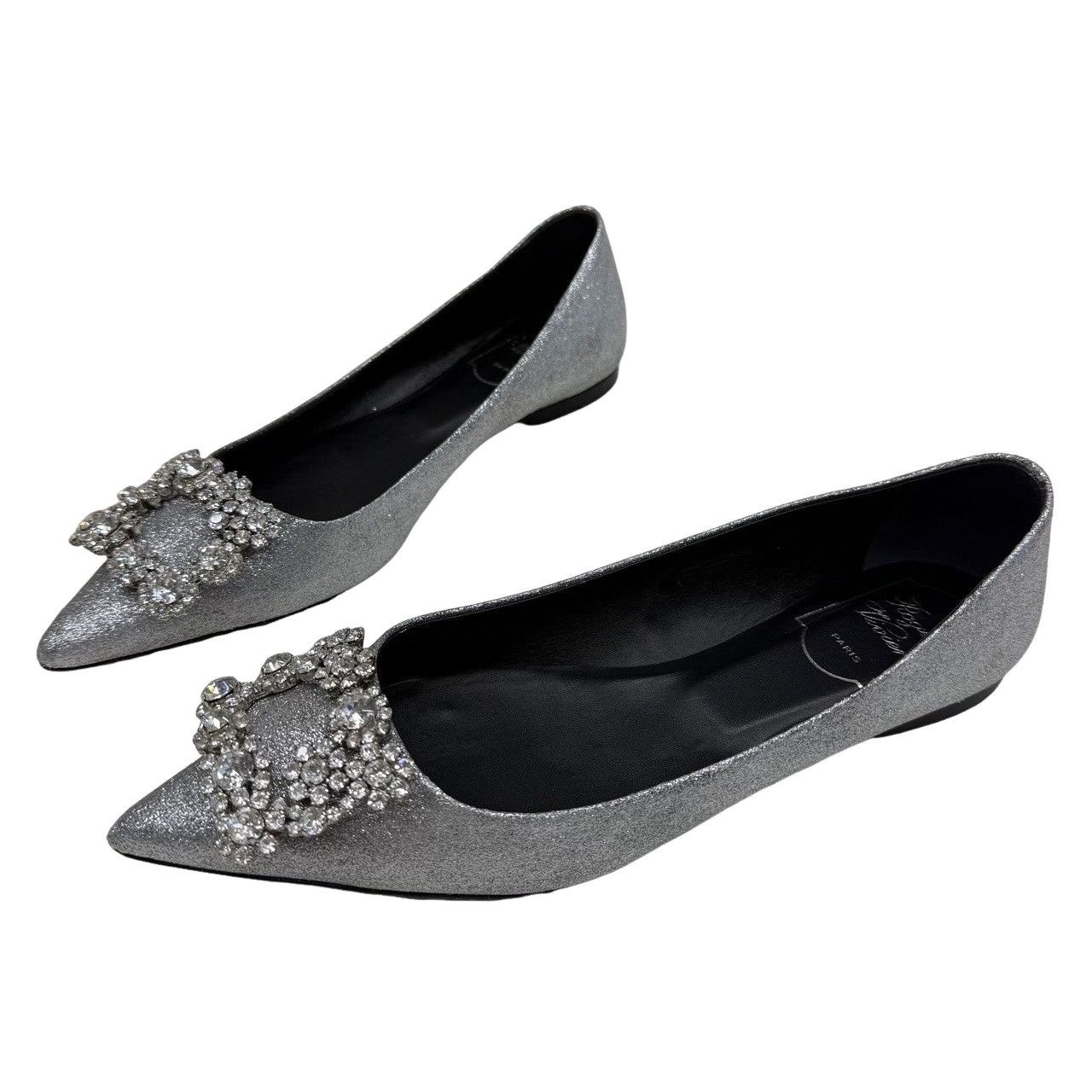 Roger Vivier Roger Vivier Glitter Crystal Buckle Flats Size 37 Size US 7 / IT 37 - 1 Thumbnail
