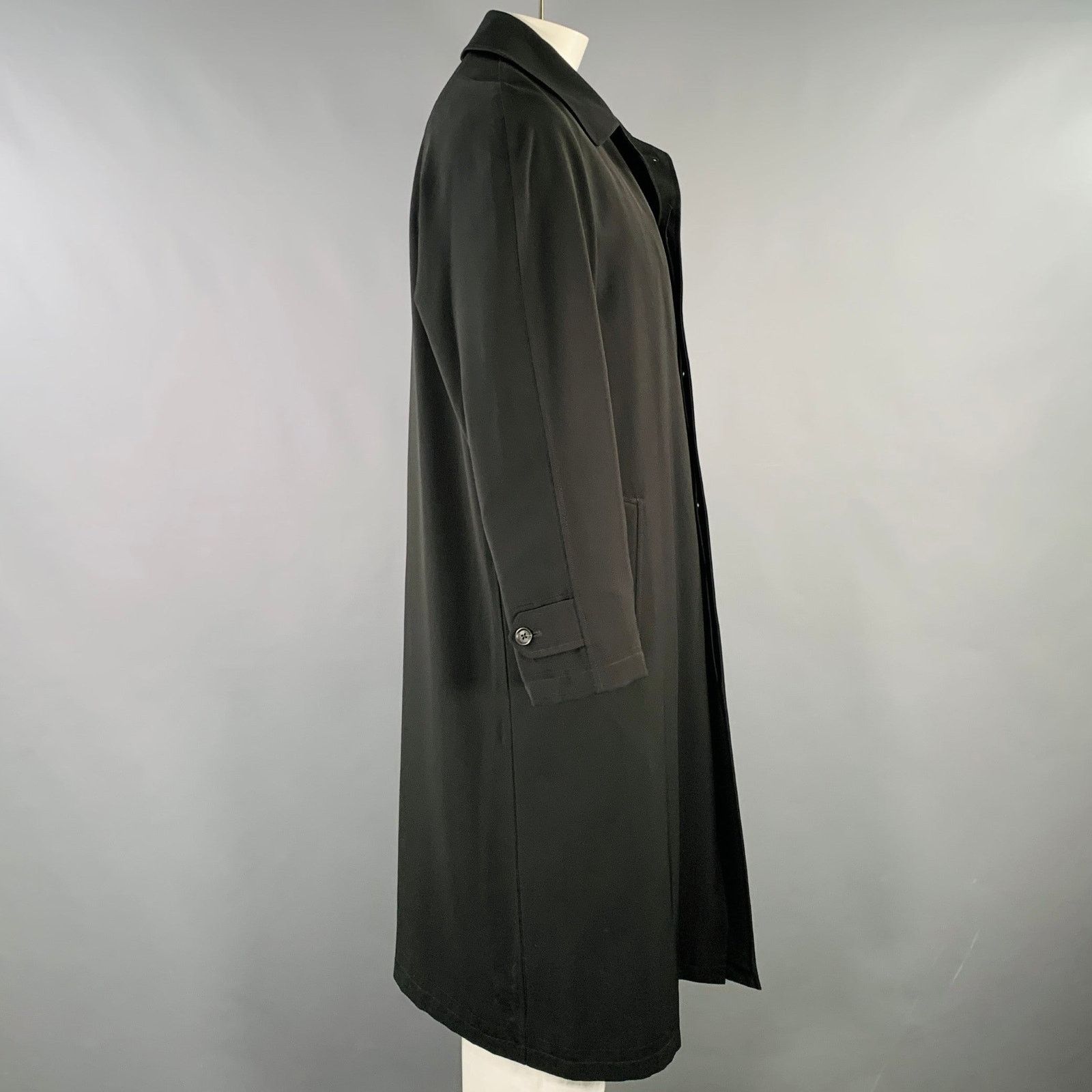Sanyo SANYO Size L Black Polyester Hidden Buttons Coat Size US L / EU 52-54 / 3 - 2 Thumbnail