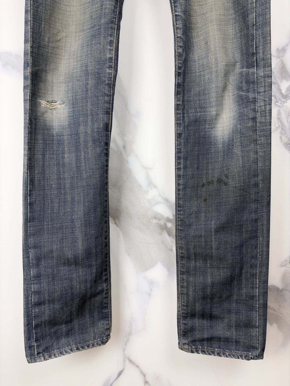 Dior × Hedi Slimane SS05 Dior Homme Beck Glitter Wax Coated Whisker Denim Jeans Size US 30 / EU 46 - 5 Thumbnail