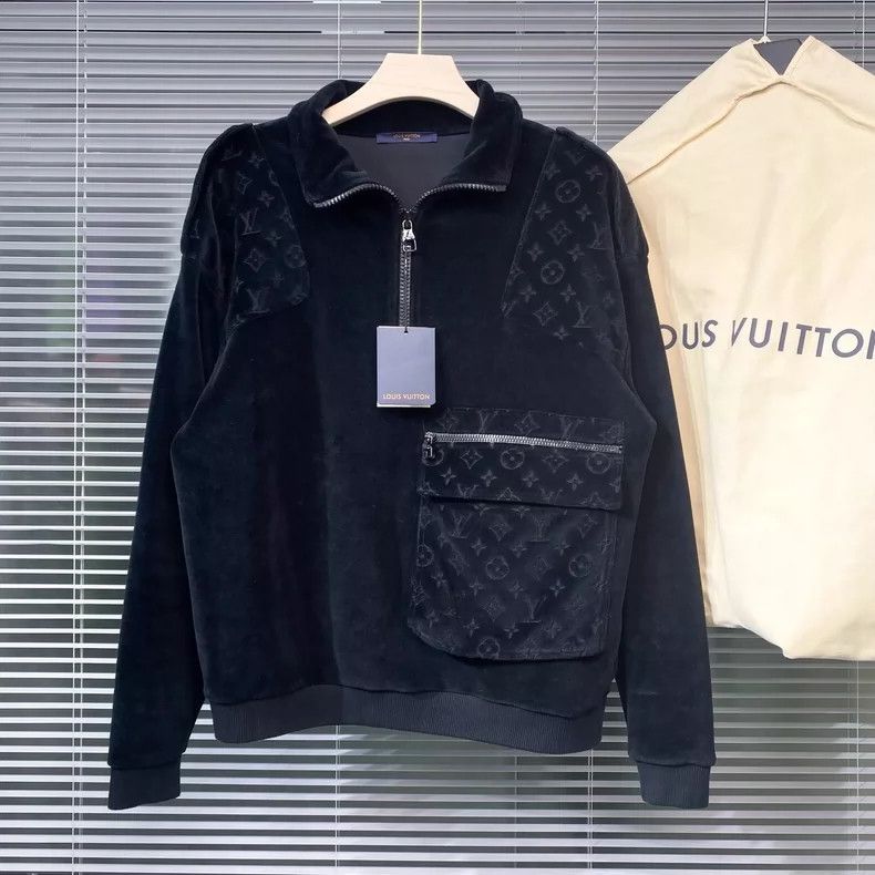 LOUIS VUITTON Velour Half Zip Jacket 2504-Nextarrow