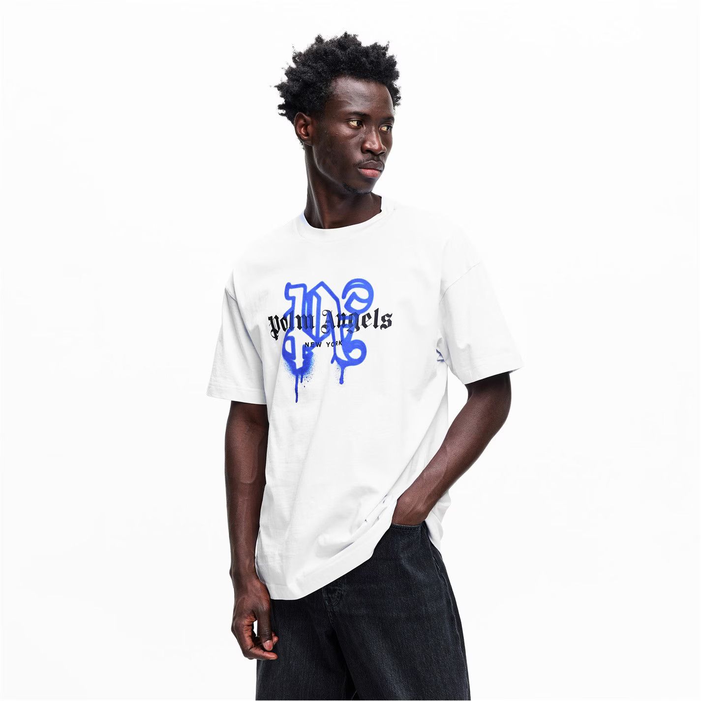 Palm Angels o1g2r1mq0426 Ny Mono T-Shirt in White Size US XXL / EU 58 / 5 - 3 Thumbnail
