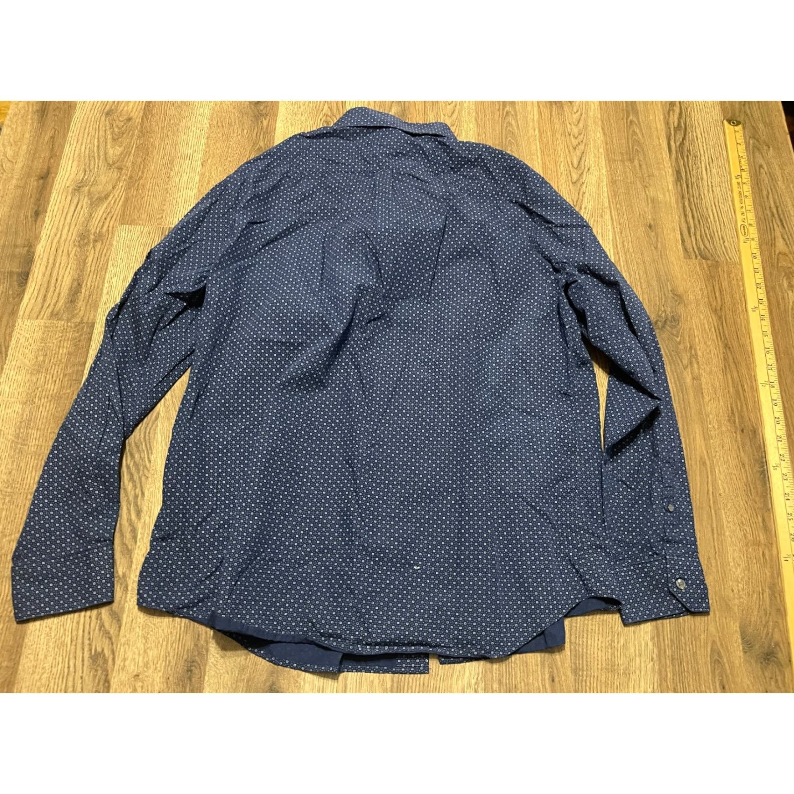 Apt. 9 APT. 9 Shirt Mens XL Navy Button Up Long Sleeve Slim Fit - Shirt - Adult XL - Blue - Casual - 9 Brand Slimming - Fall Spring Summer - Mens Size US XL / EU 56 / 4 - 2 Thumbnail