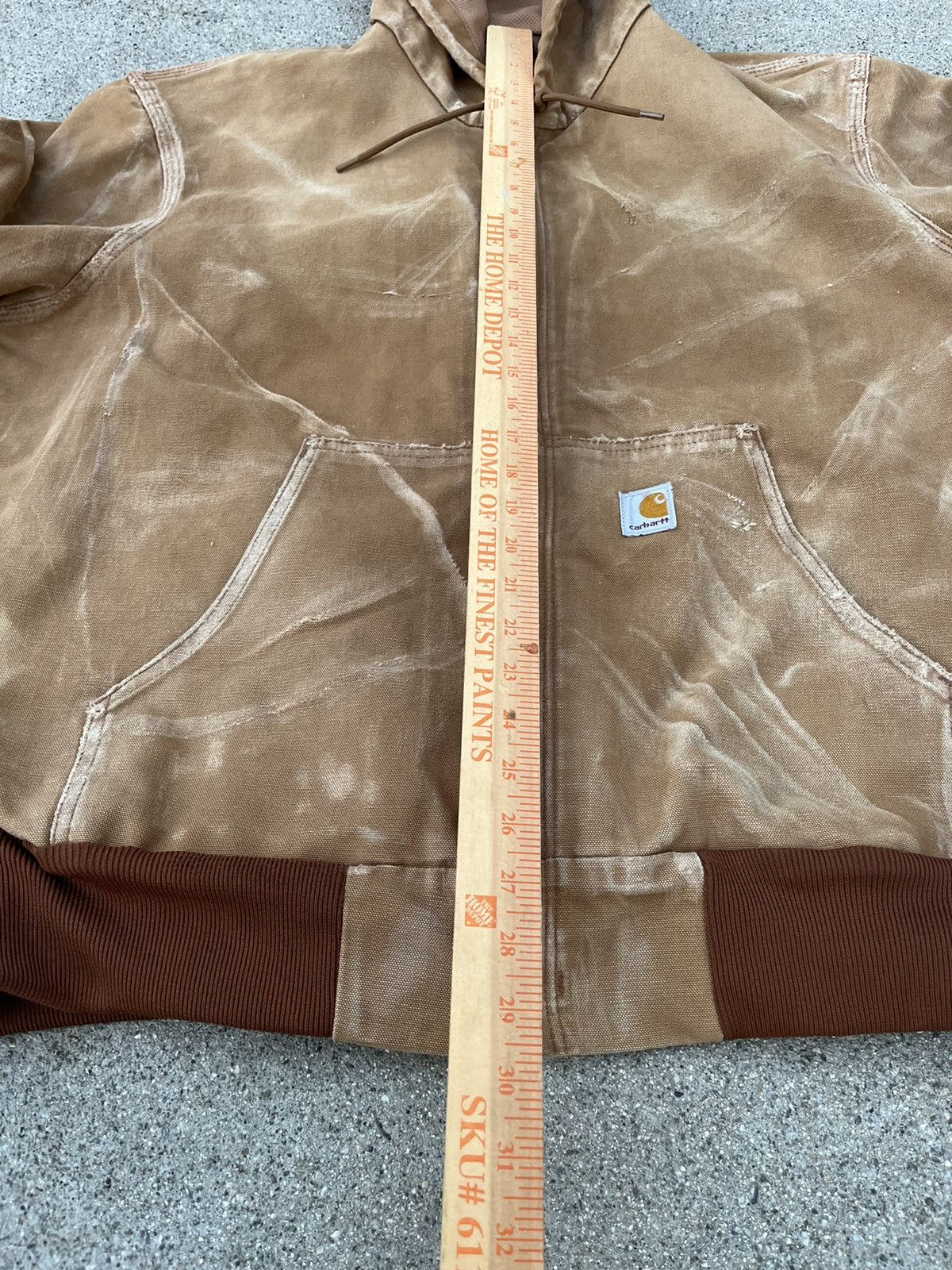 Carhartt Custom Carhartt Jacket Hoodie Sun Faded Distressed Thermal Size US XL / EU 56 / 4 - 5 Thumbnail