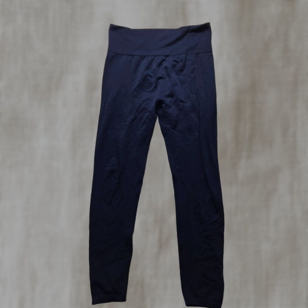 Vintage New Directions Navy Blue Legging Elastic Waist Stretch Polyester Solid Women's 1X Pants 1X Plus Blues Navy Skintight Jegging Modern - Mens? Size 40" / US 18 - 1 Thumbnail