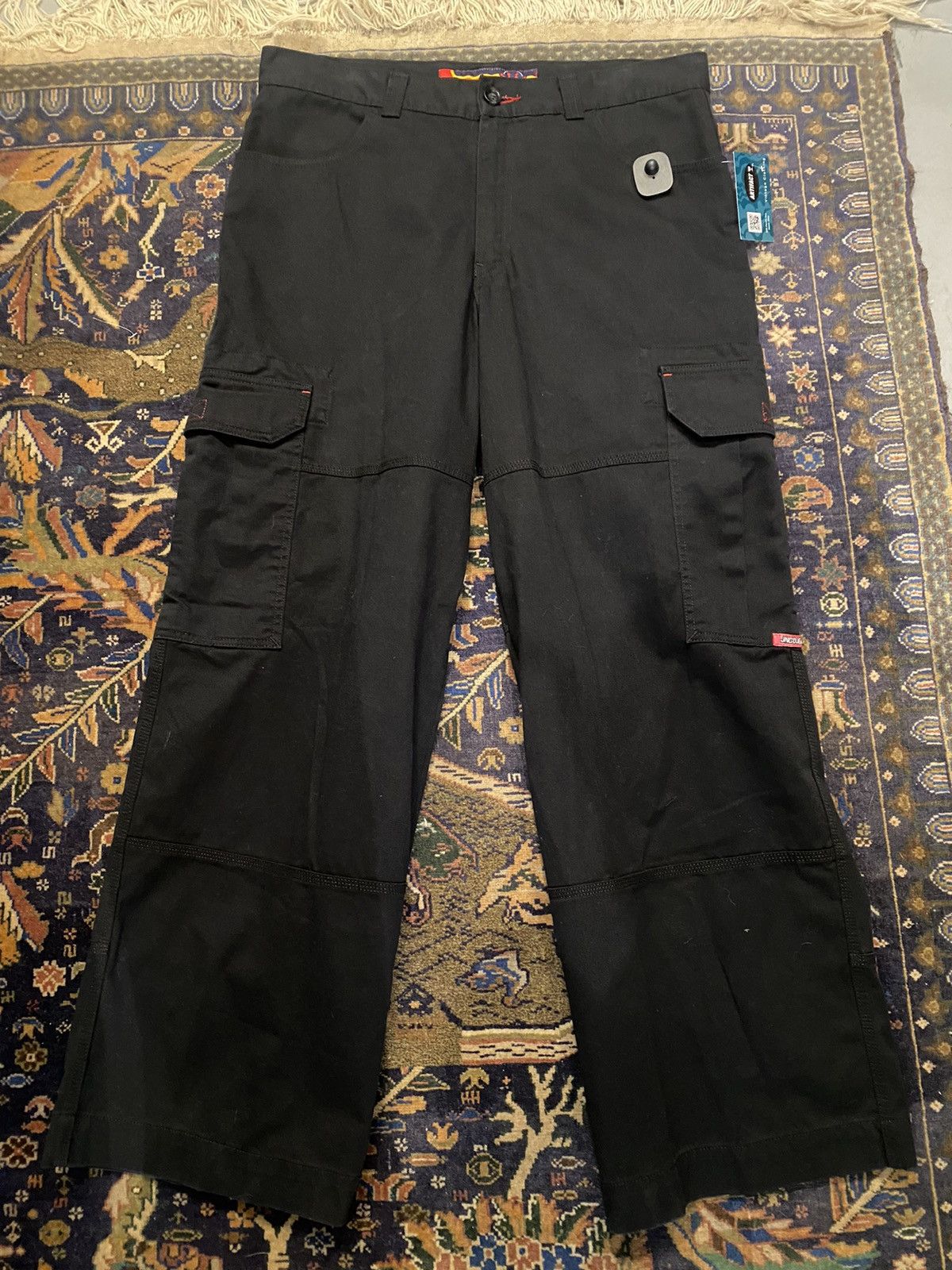 Vintage Black JNCO Cargo Pants Baggy Skater Rave Jeans Y2K 38 X 34