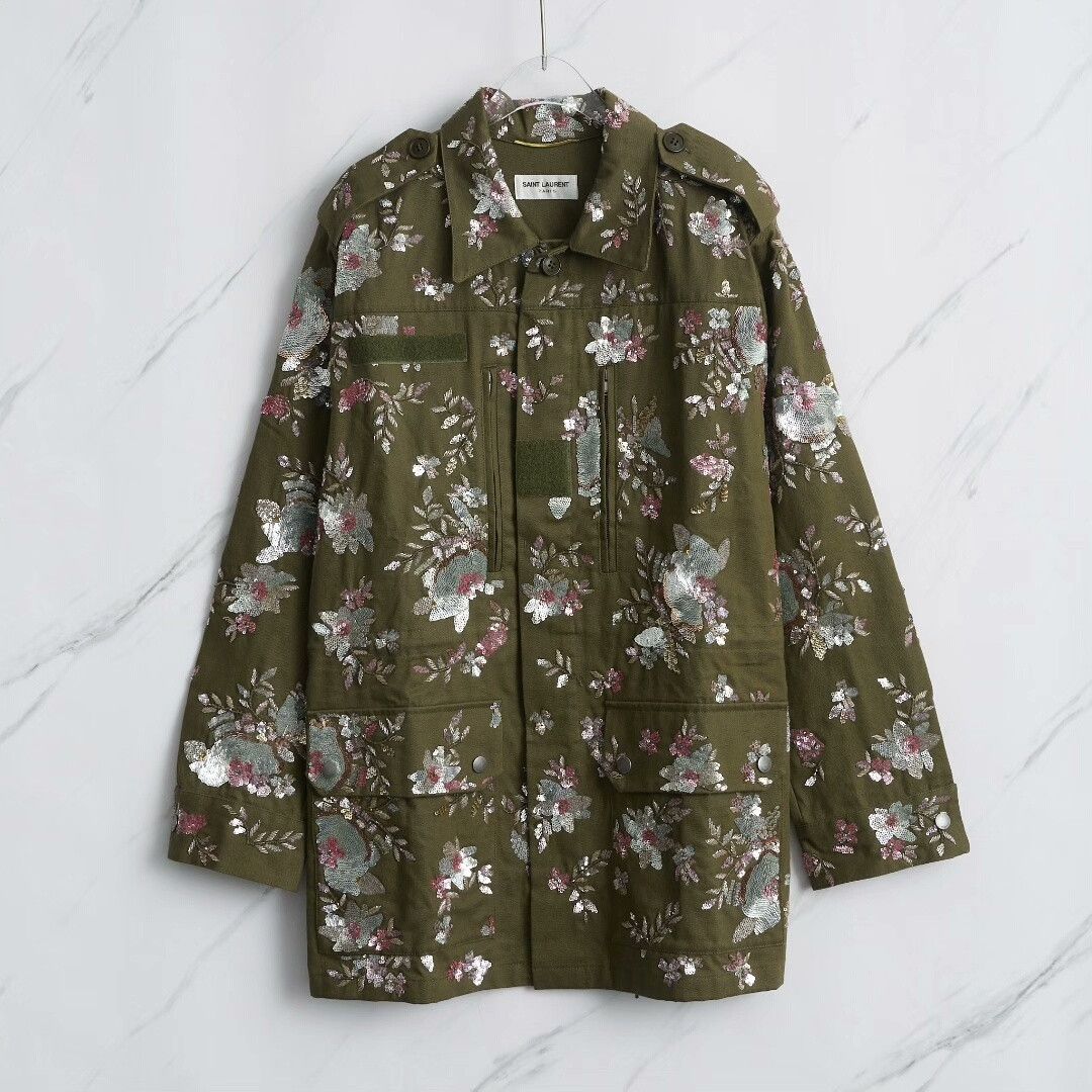 Saint Laurent Paris Saint Laurent Women's Heavy Embroidered Utility Jacket Size XS / US 0-2 / IT 36-38 - 1 Thumbnail