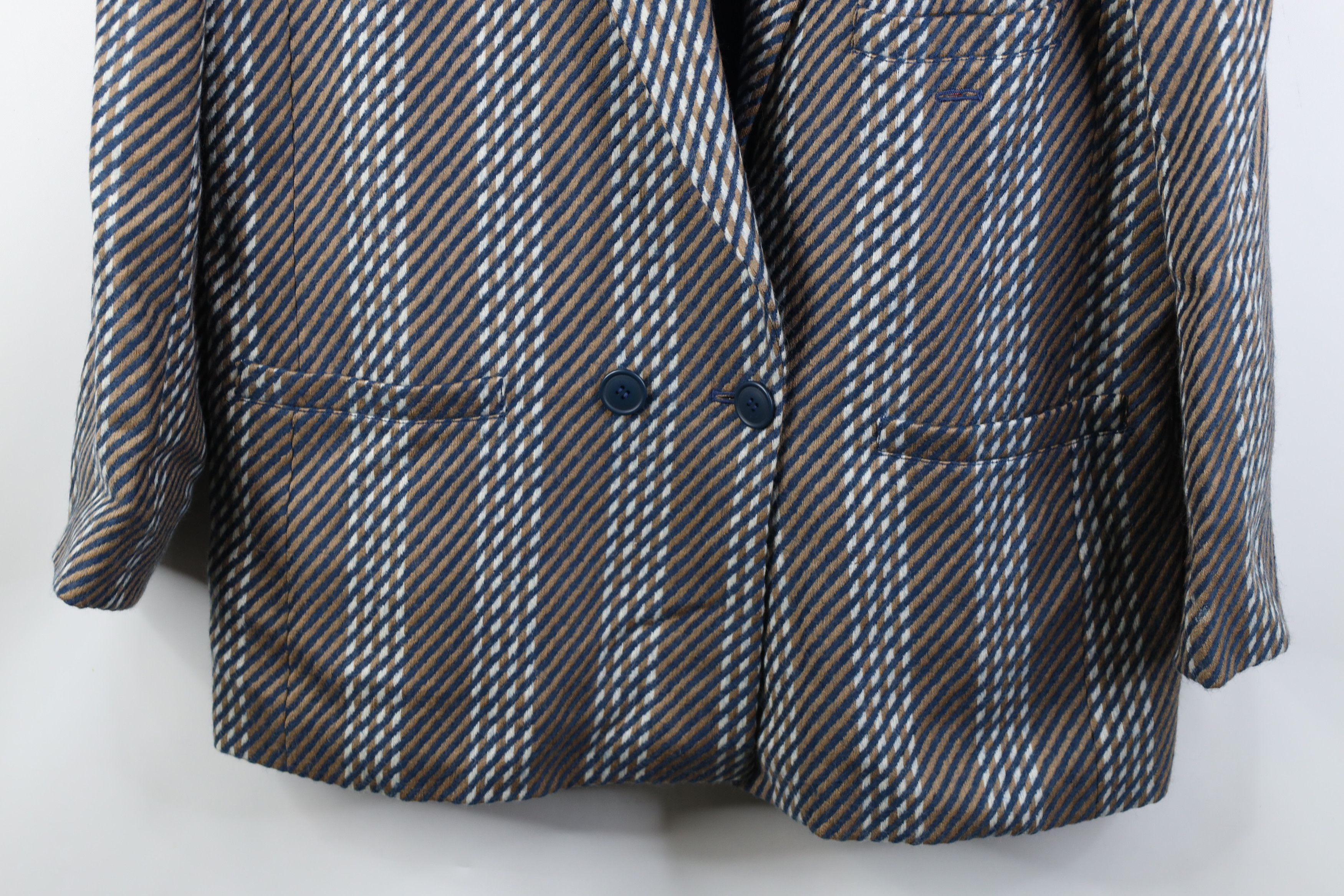 Vintage Vintage 90s Streetwear Striped Wool Suit Coat Blazer Jacket Size XXL / US 16-18 / IT 52-54 - 3 Thumbnail