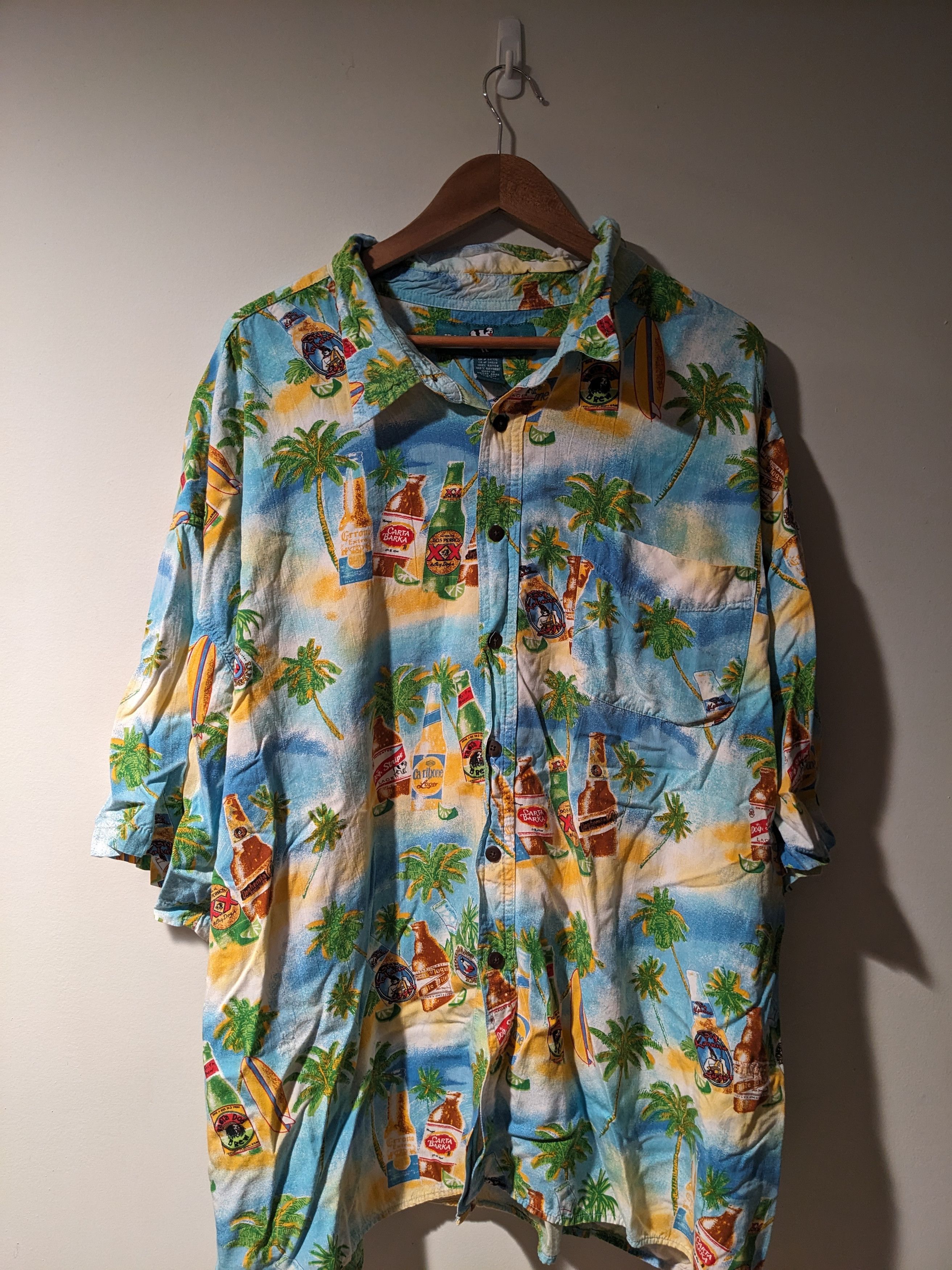 Big Dogs × Vintage Vintage Y2K Big Dogs Beer Alcohol Short Sleeve Shirt Size US XXL / EU 58 / 5 - 1 Thumbnail