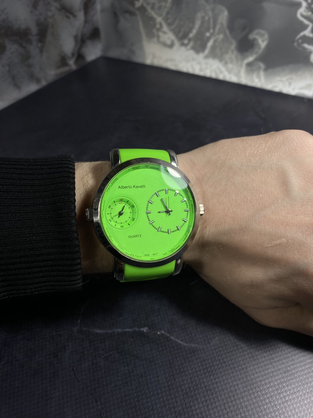 Vintage Alberto Kavalli Dual Dial Neon Green Japanese brand Size ONE SIZE - 2 Thumbnail