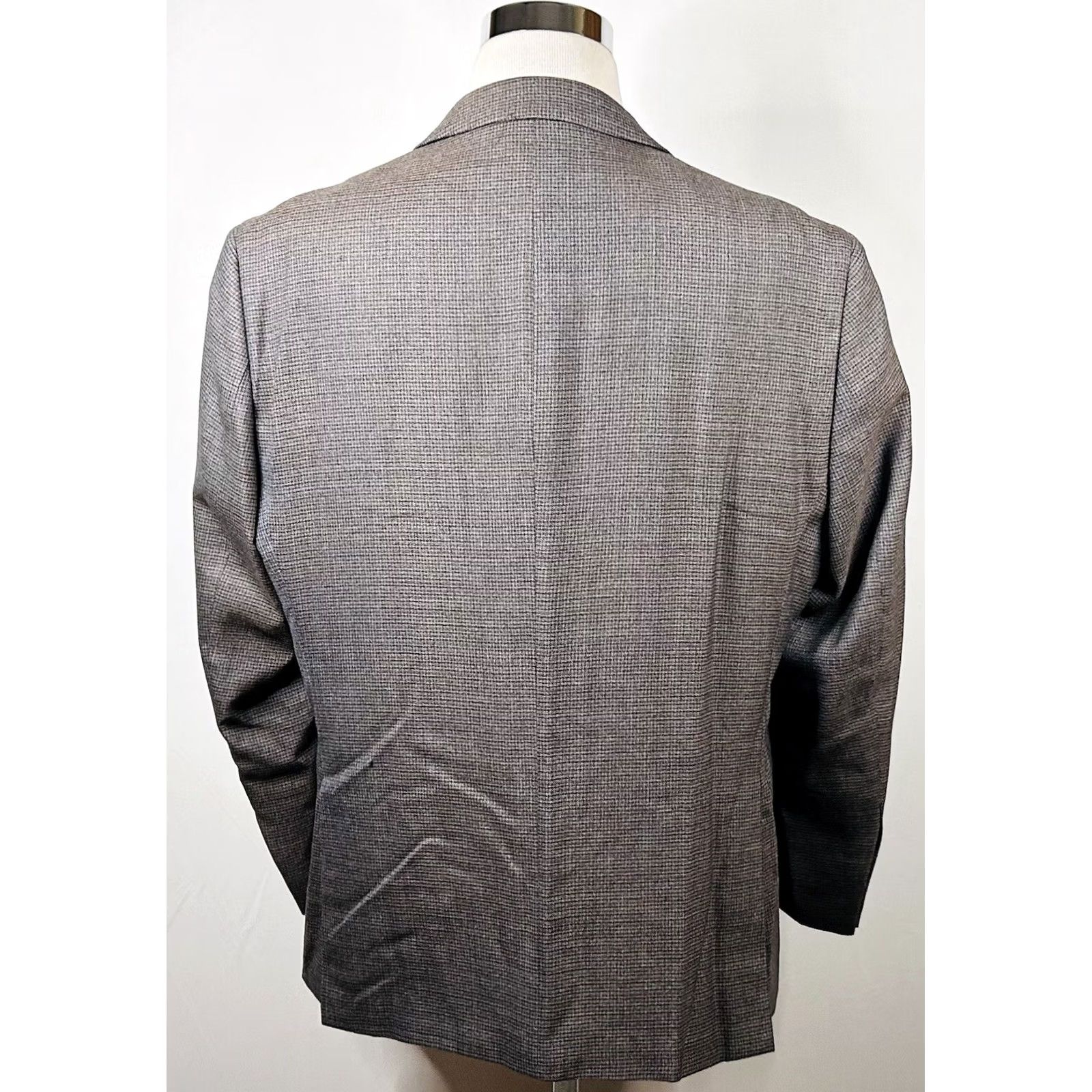 Pronto Uomo Pronto Uomo Sport Coat 48R Gray Blue Plaid Wool Blend Two Button Double Vented Mens Size US XS / EU 42 / 0 - 6 Thumbnail