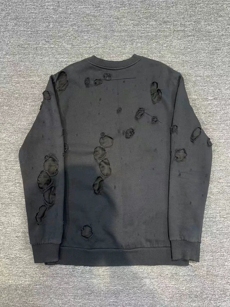 Givenchy Givenchy Black Large Hole Letter Round Neck Sweatshirt 2505 Size US S / EU 44-46 / 1 - 2 Thumbnail
