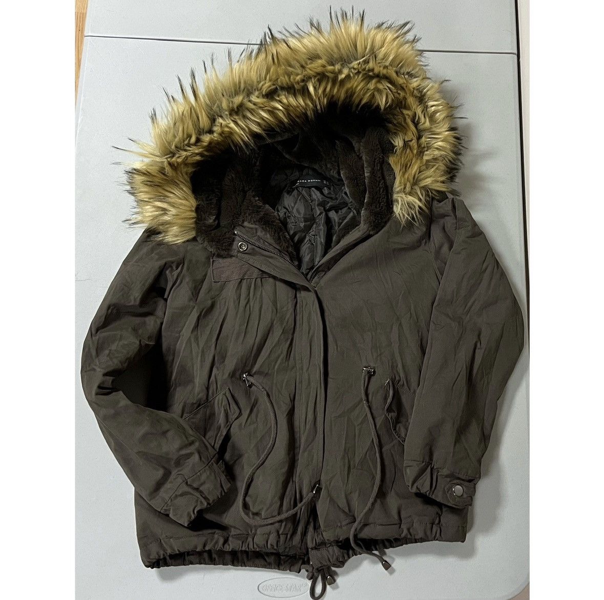 Zara Zara Brown Tan Beige Fur Winter Jacket Coat Outerwear XS 🤎✨ Size XS / US 0-2 / IT 36-38 - 2 Thumbnail