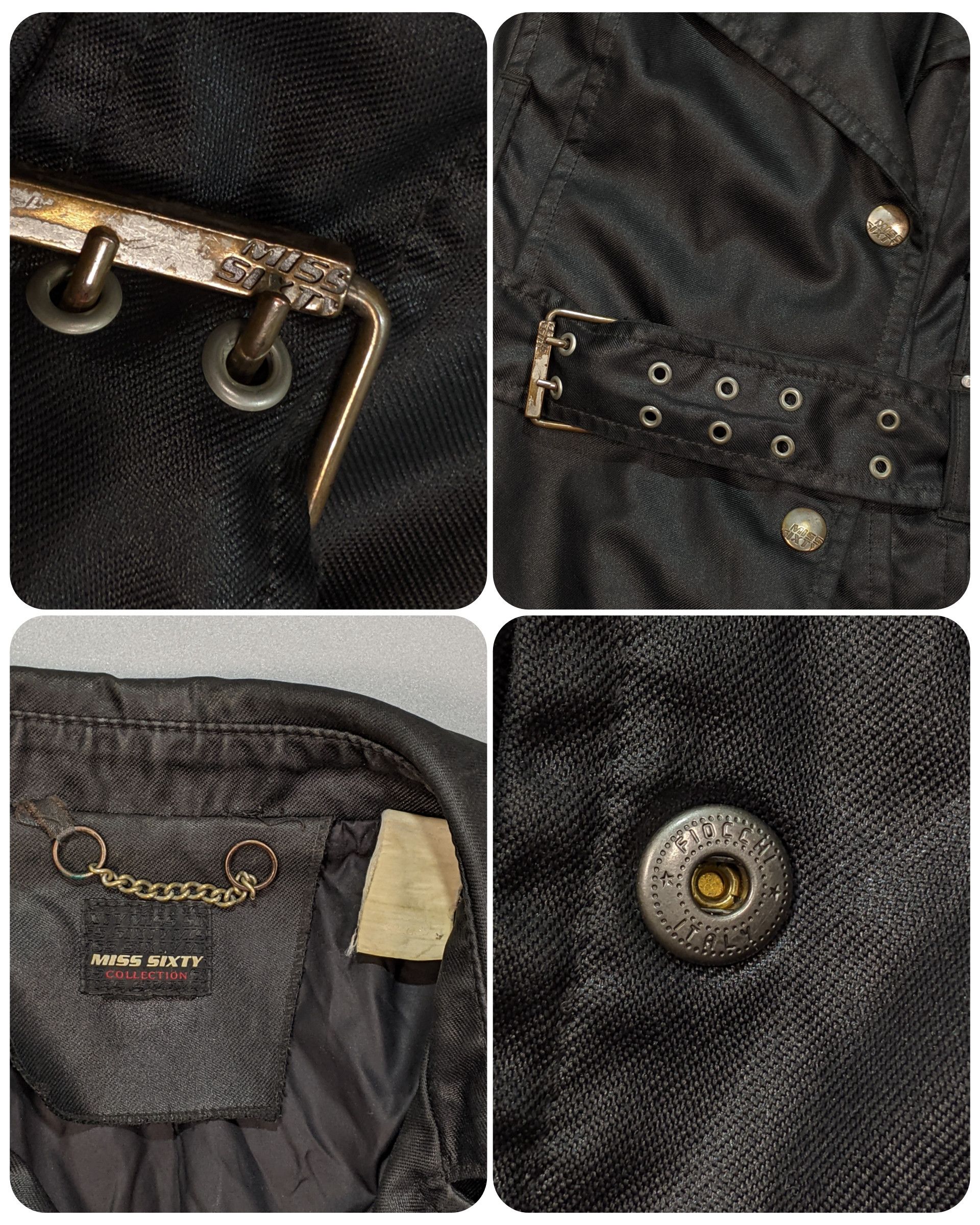 Miss Sixty Miss Sixty Vintage 90s` Women's Black Fitted Trench Coat Size M / US 6-8 / IT 42-44 - 5 Thumbnail