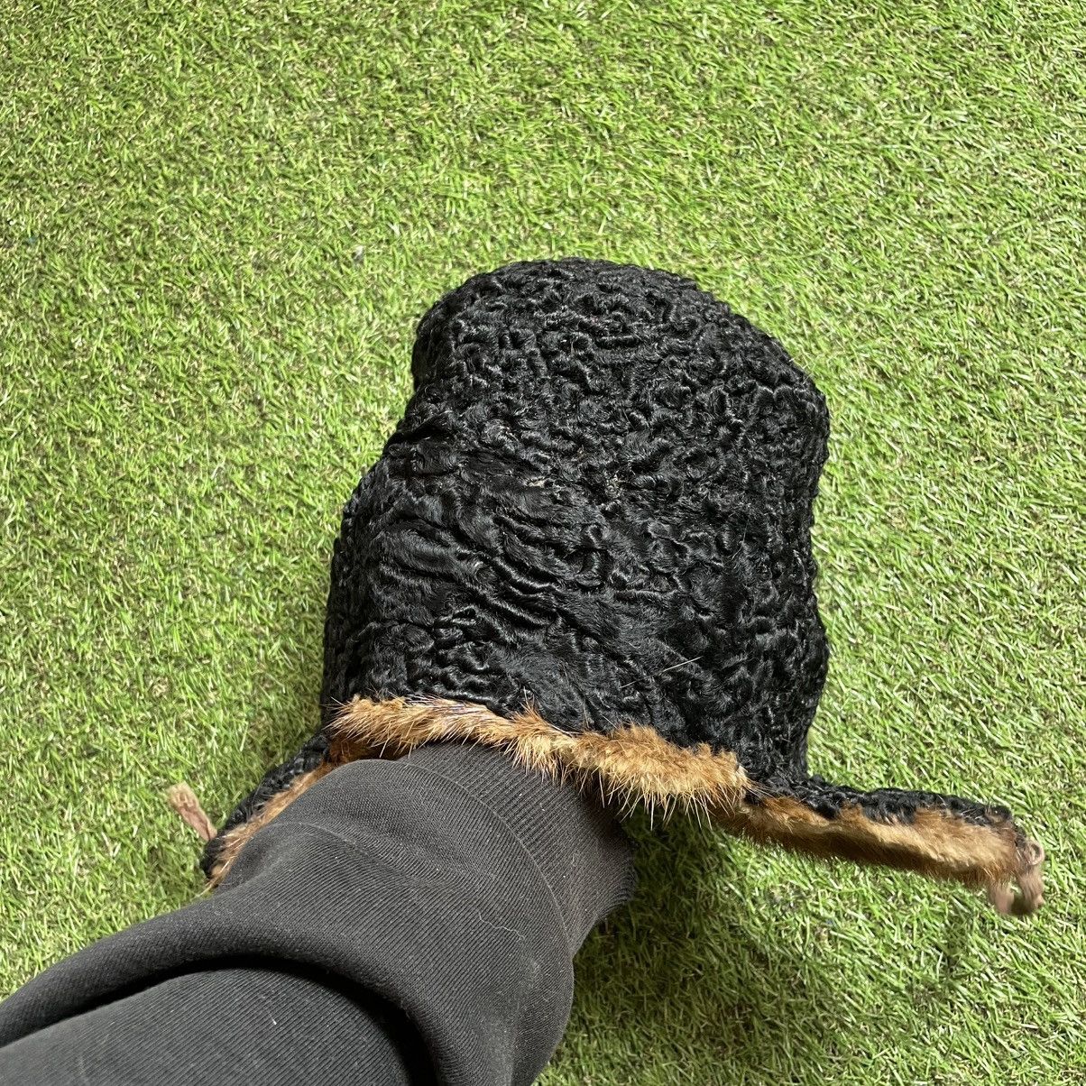 Vintage Vintage Karakul Fur Trapper Hat Archive Rare Headwear OS Size ONE SIZE - 3 Thumbnail