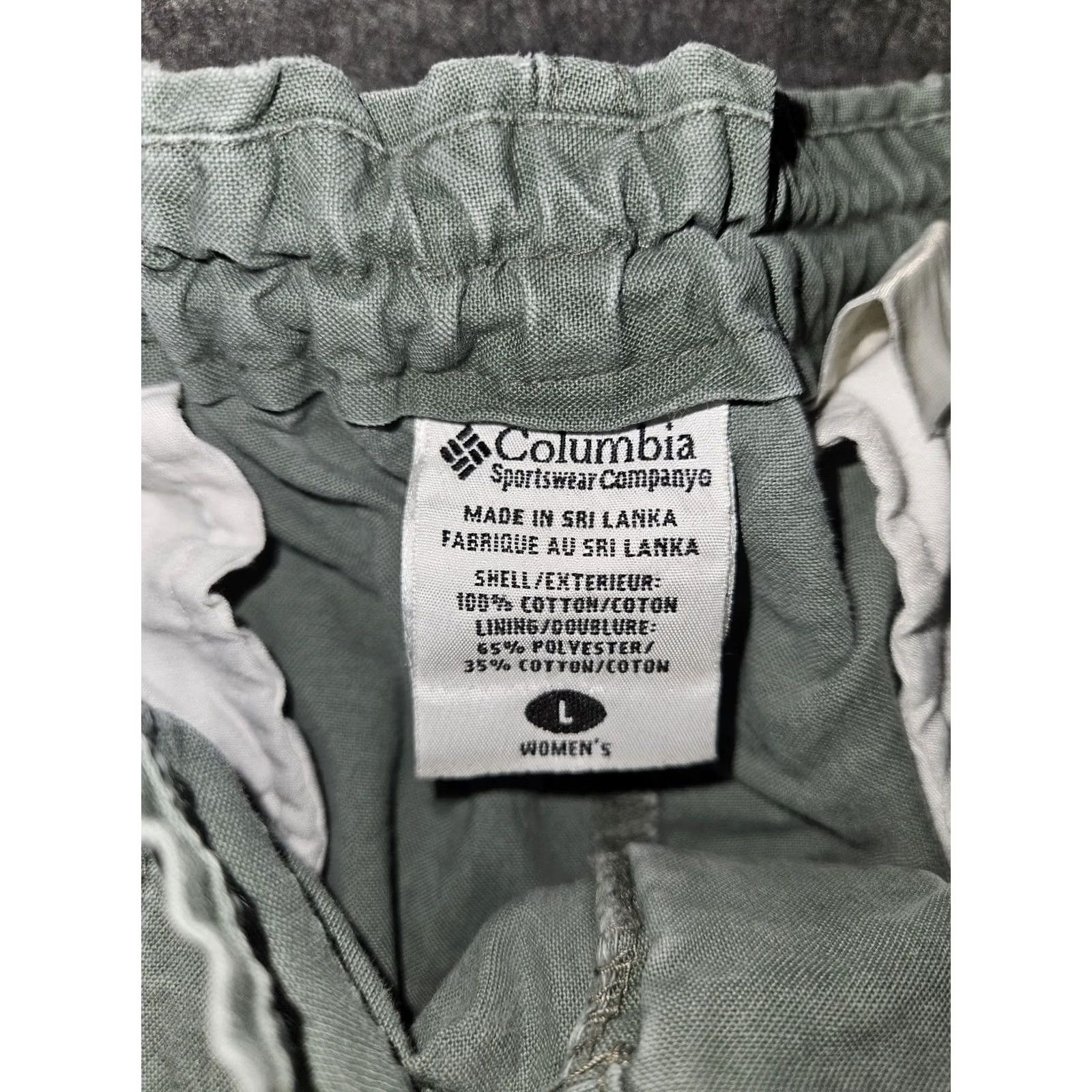 Vintage Columbia Shorts Womens Large Gray Utility Twill Elastic Waist Hiking Outdoor Desert? Size 36" / US 14 / IT 50 - 2 Thumbnail