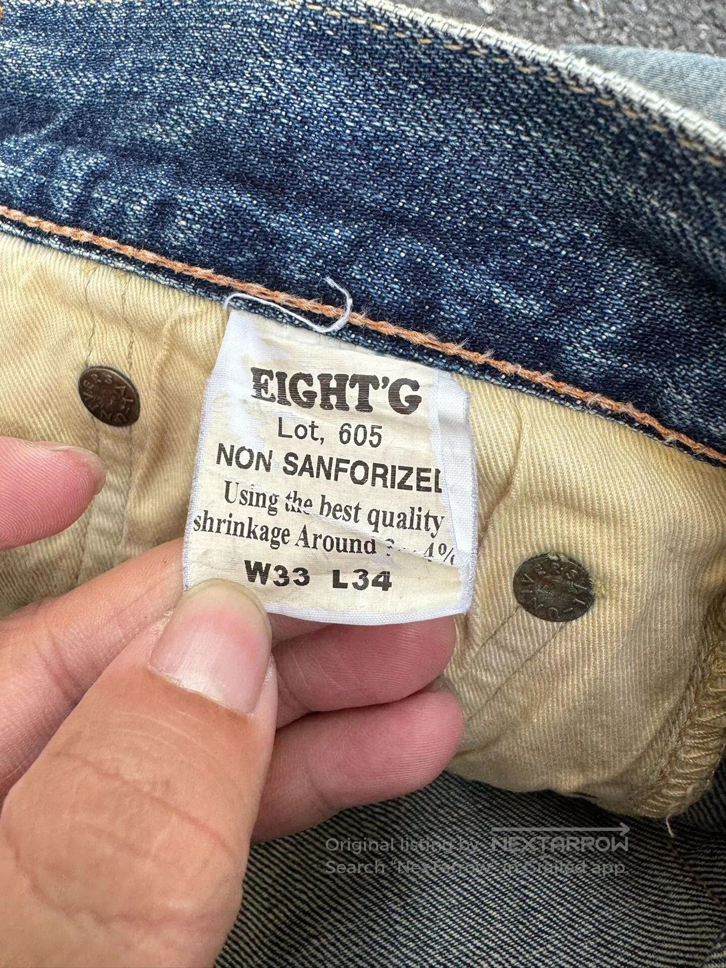 Vintage Vintage EIGHTG 00s Washed Blue Jeans. Size US 34 / EU 50 - 5 Thumbnail