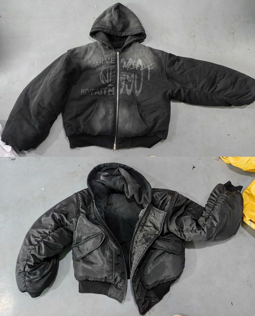 No Faith Studios NOFAITHSTUDIOS Reversible Bomber Jacket Black | Grailed