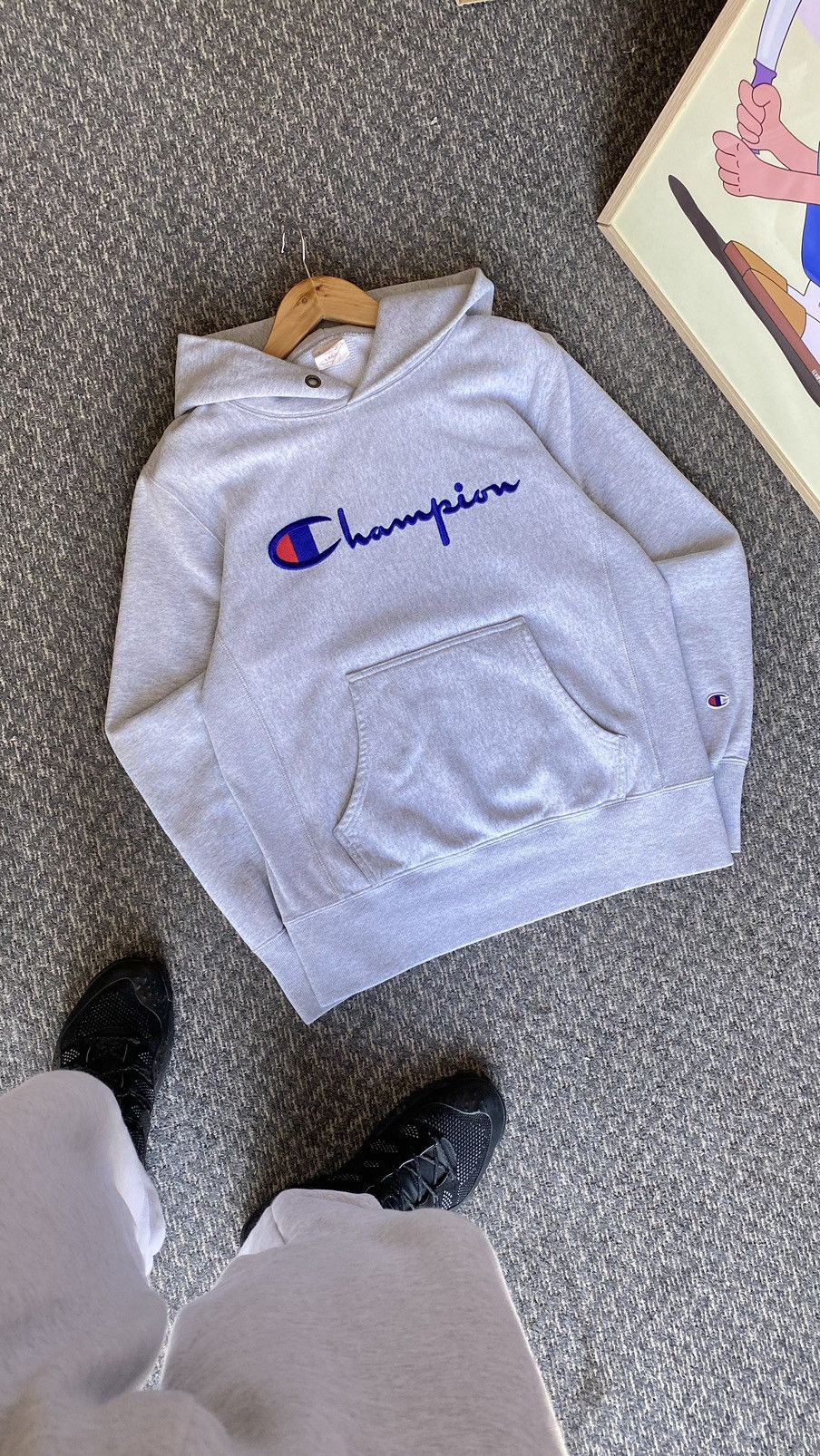 Champion × Vintage Vintage Champion Knit Big Logo Y2K Hoodie Sweatshirt Size US S / EU 44-46 / 1 - 8 Thumbnail