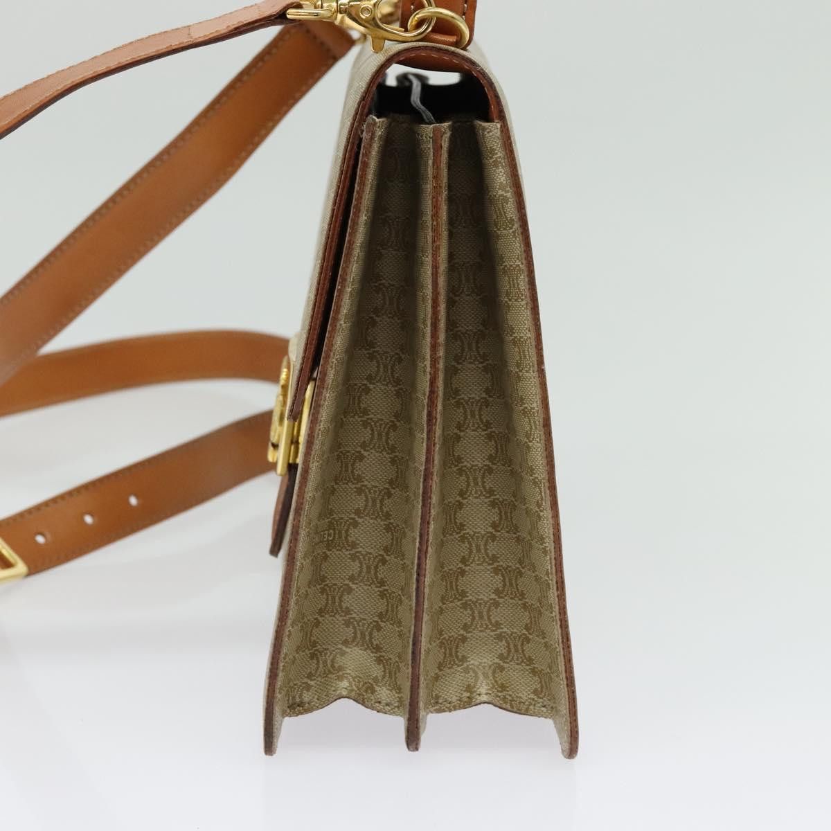 Celine CELINE Macadam Canvas Hand Bag Pvc Beige Gold Size ONE SIZE - 5 Thumbnail