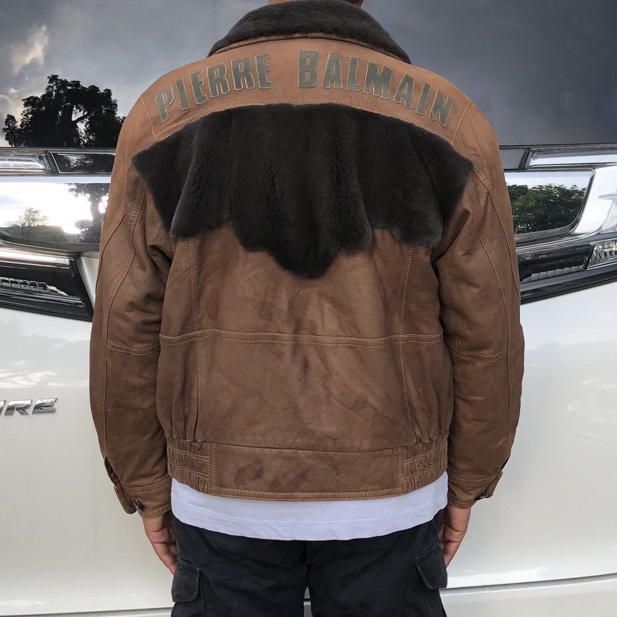 Pierre Balmain VTG Pierre Balmain Paris Leather Fur Collar Bomber Jacket Size US L / EU 52-54 / 3 - 7 Thumbnail